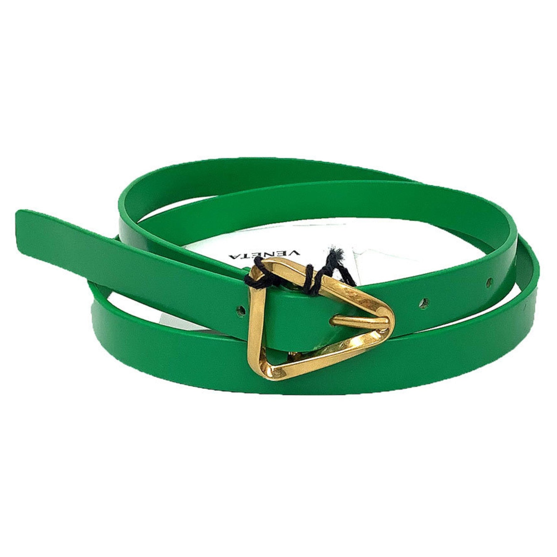 BOTTEGA VENETA Triangle Belt Leather Gold Buckle 85/34 inc Bottega