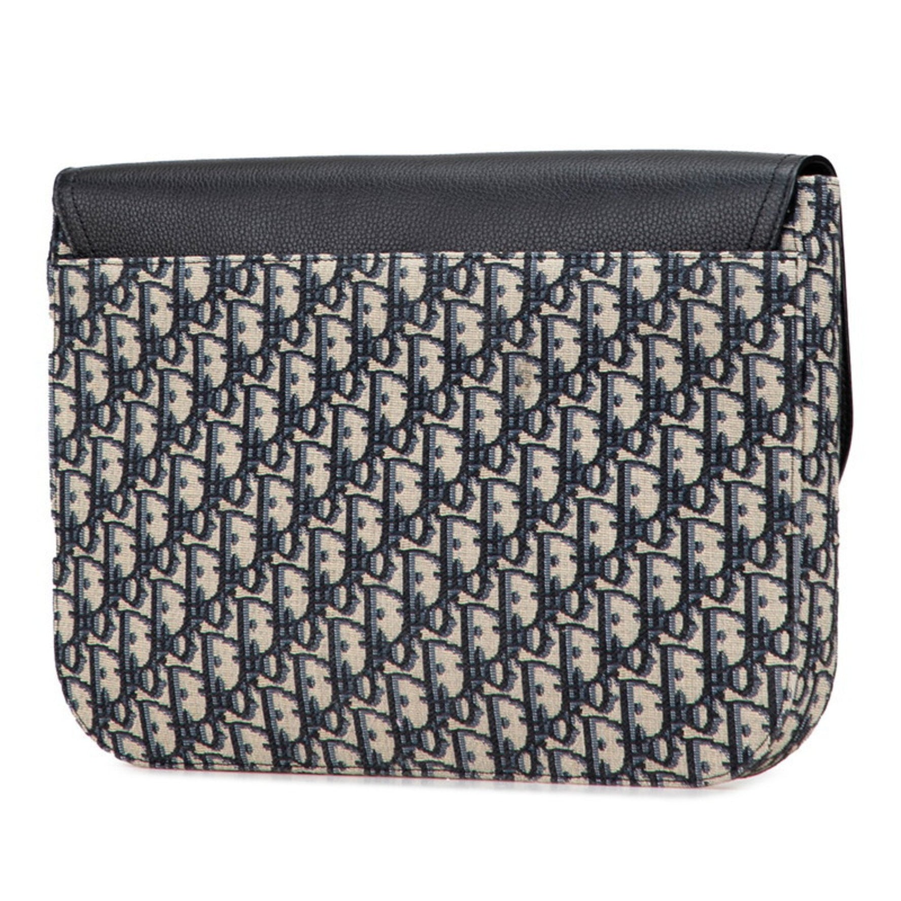 Christian Dior Dior Oblique Saddle Clutch Bag in Navy, Black, Beige Canvas and Leather .
