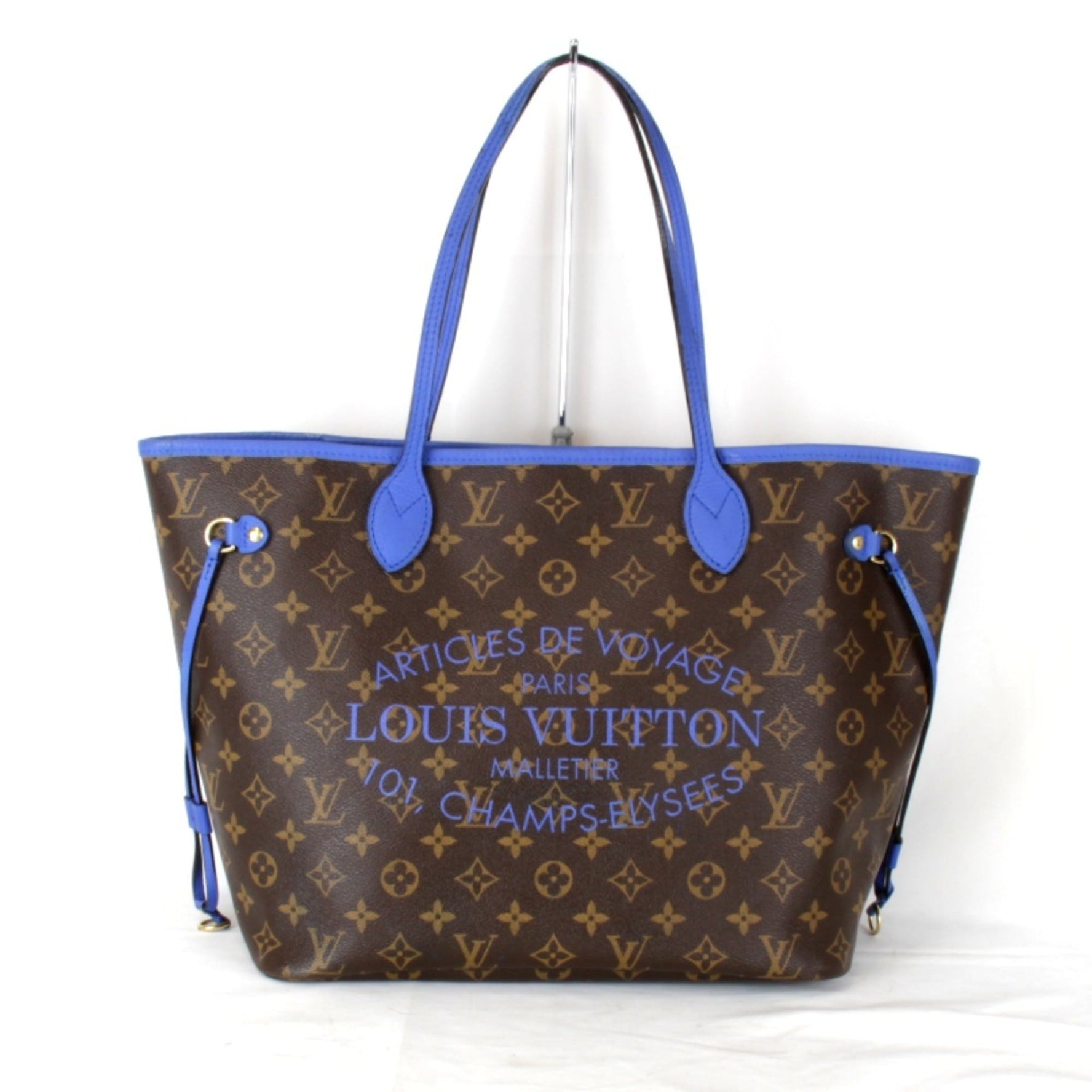 LOUIS VUITTON Neverfull MM Ikat Flower Tote Bag in Monogram Canvas, Brown