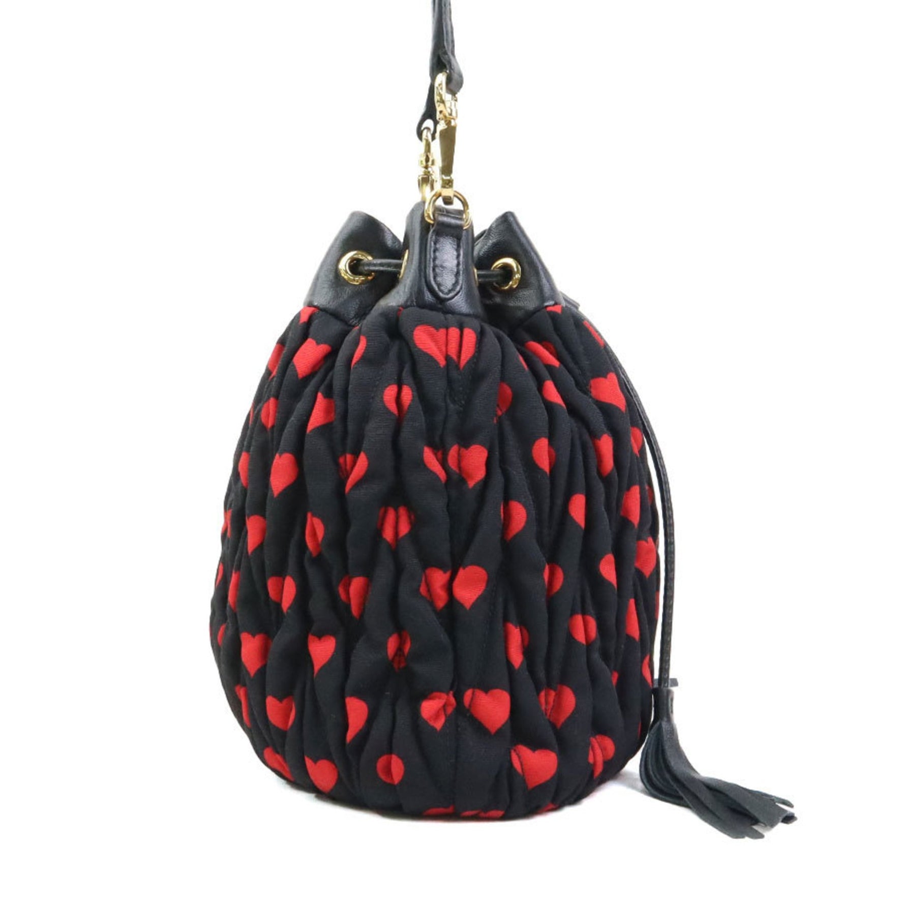 Miu Miu Miu shoulder bag in nylon canvas and leather black, red, gold