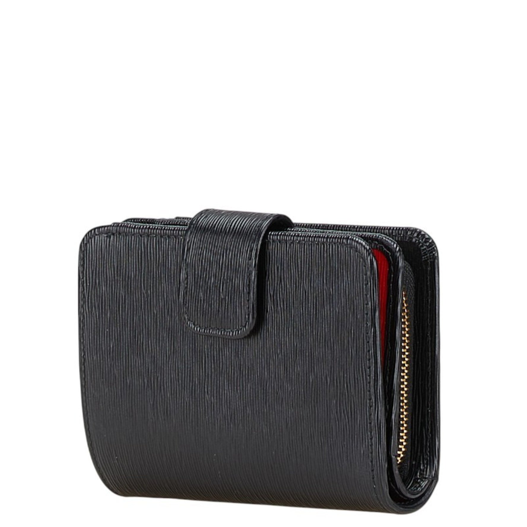 PRADA L-shaped bi-fold wallet IML018 Black leather Women's