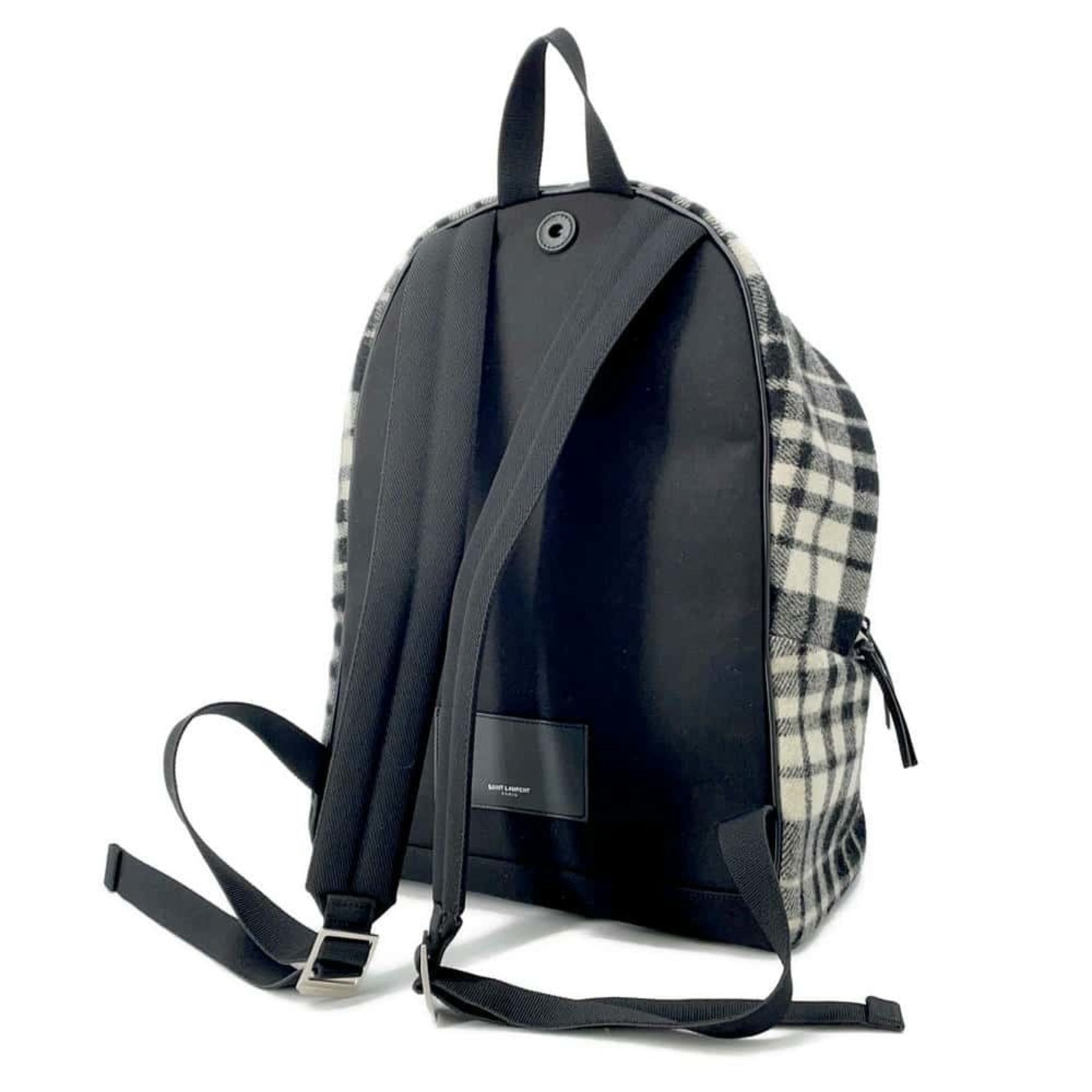Saint Laurent Backpack City Canvas Black White