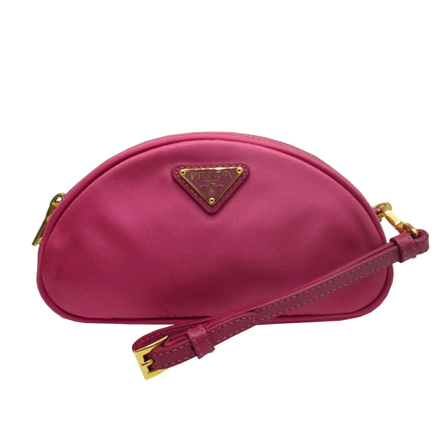PRADA Prada Pouch 1N1867 Nylon with Strap Pink G Metal Fittings for Women