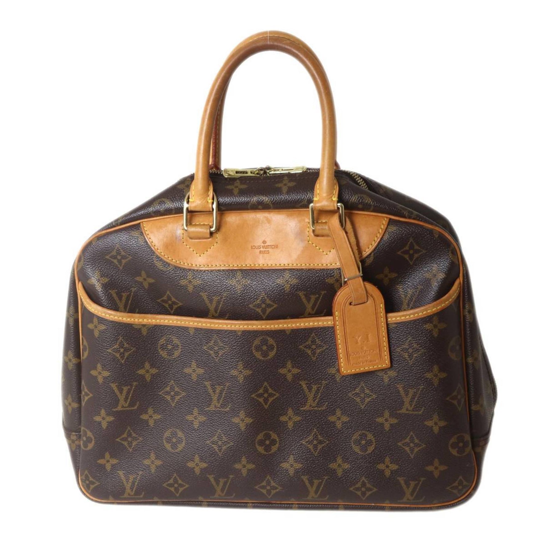 Louis Vuitton Deauville Handbag Monogram Name Tag (with Initials) IS