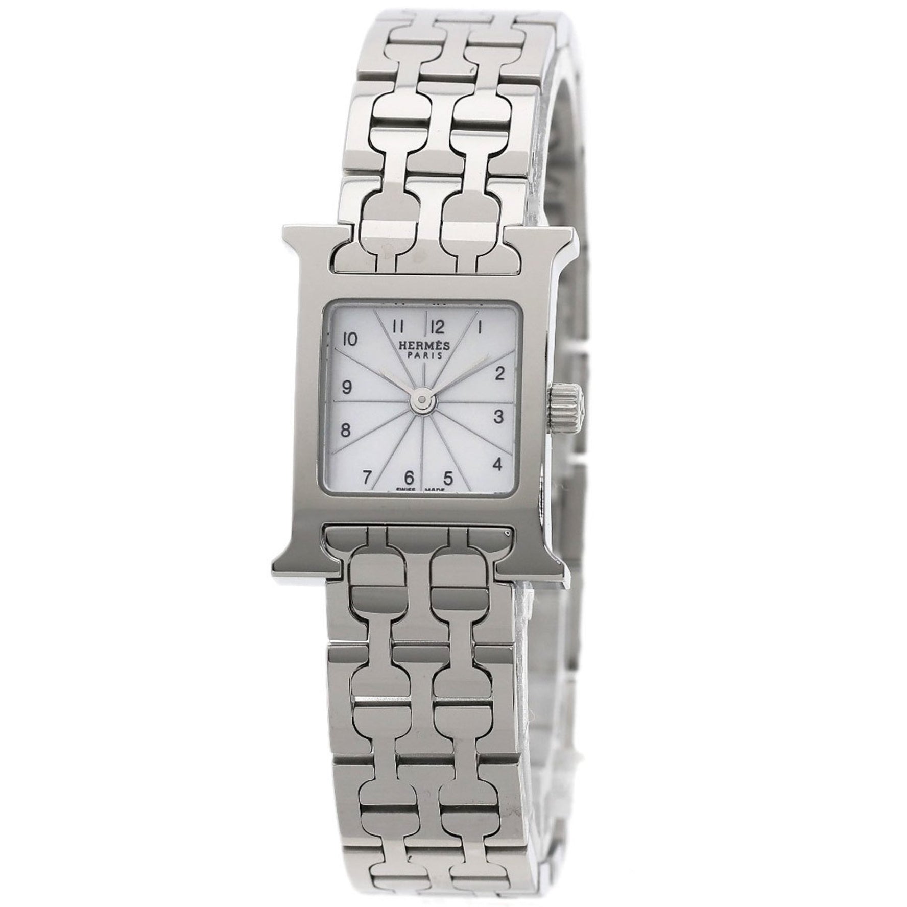 Hermes HH1.110 H Watch Mini Wristwatch Stainless Steel SS Ladies HERMES