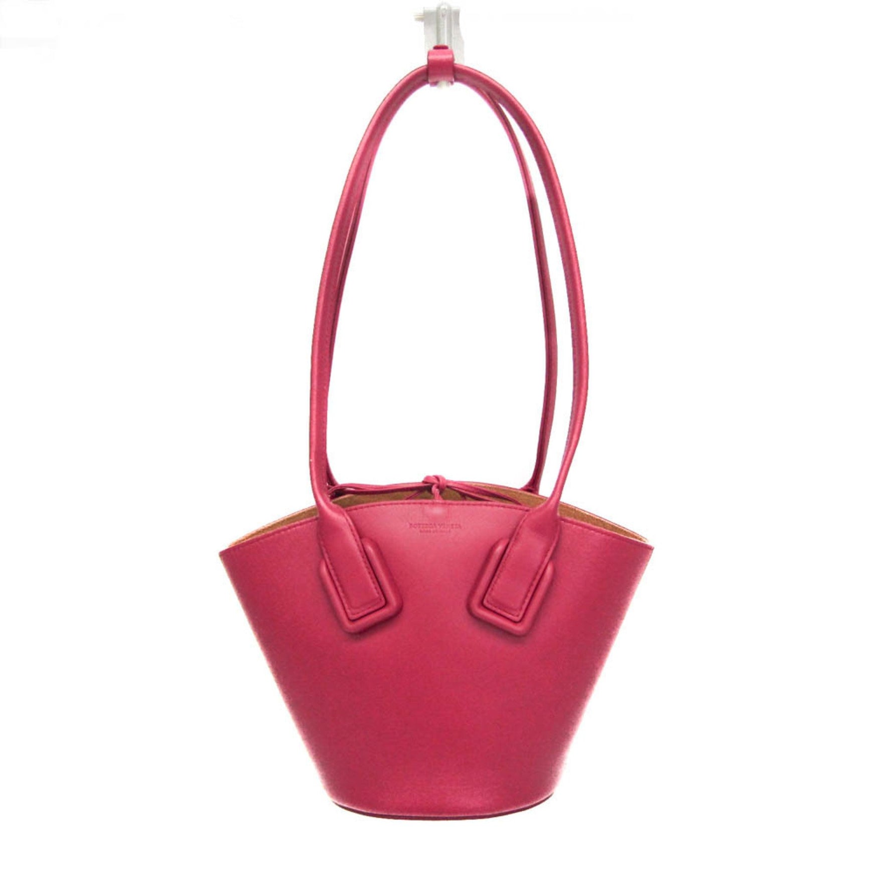 Bottega Veneta Small Basket Leather Tote Bag Pink Red