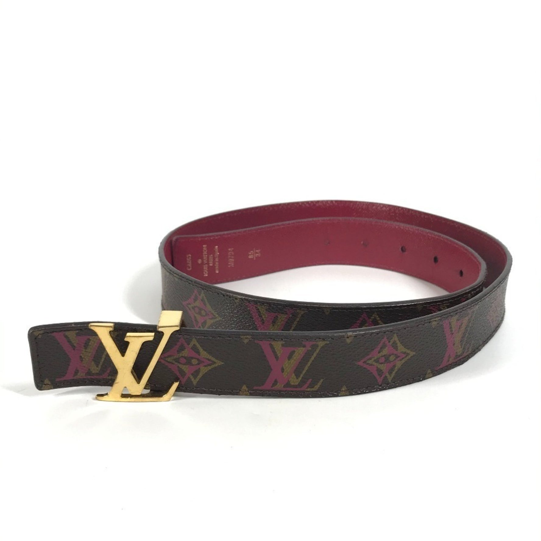Louis Vuitton Monogram Santur LV Buckle Belt Canvas Brown