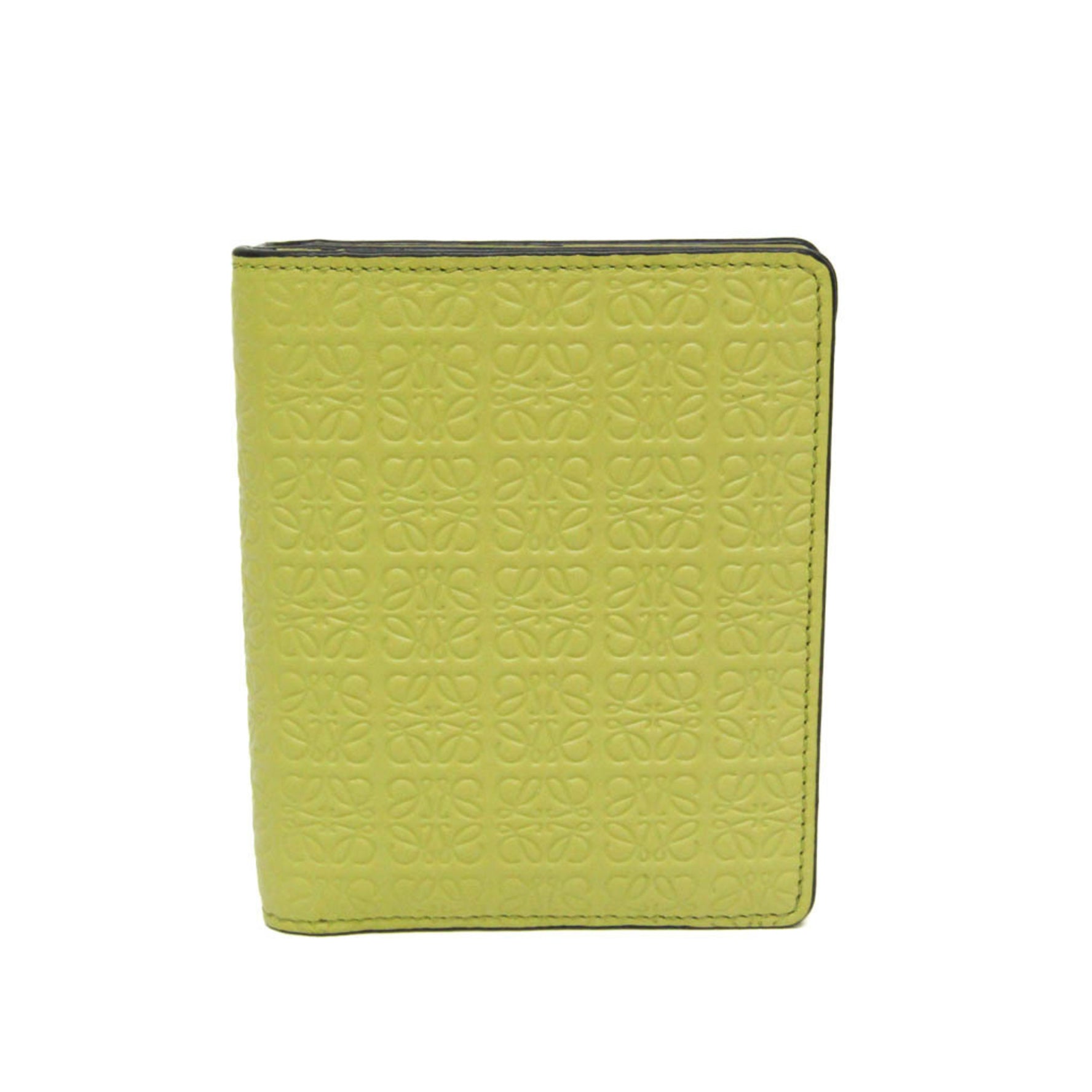 Loewe Repeat Anagramm Leather Wallet (bi-fold) Green,Yellow