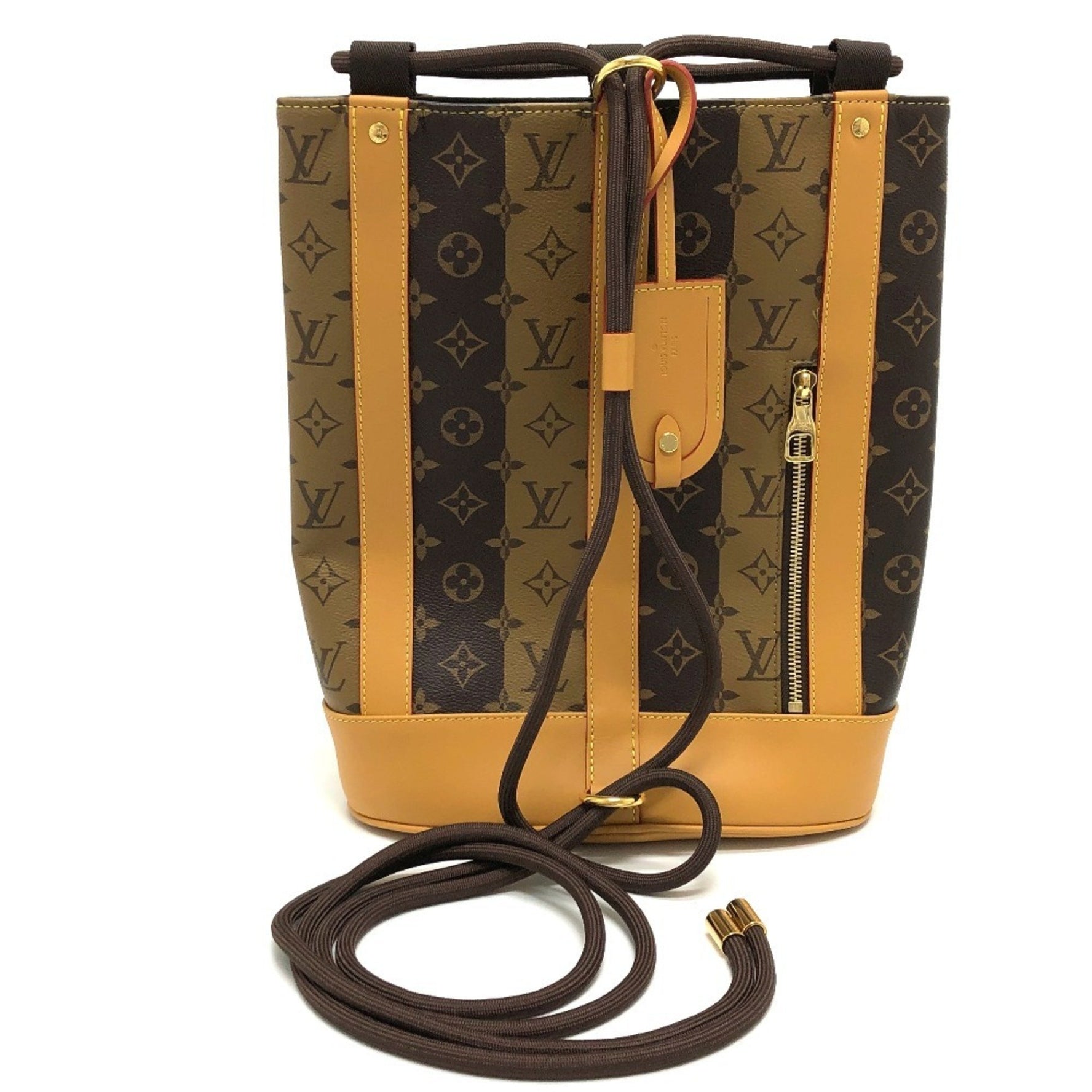 LOUIS VUITTON M45968 Monogram Randonne Messenger Stripe Shoulder Bag in Canvas, Men's, Brown