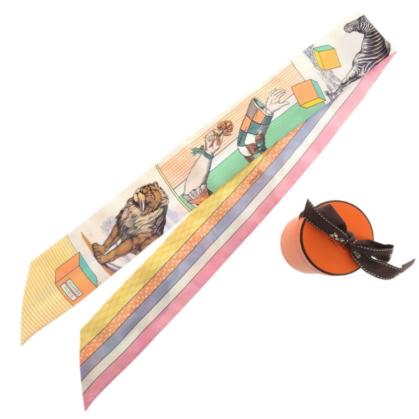 Hermes Twilly Grand Theatre Nouveau Silk Multicolor Scarf Muffler