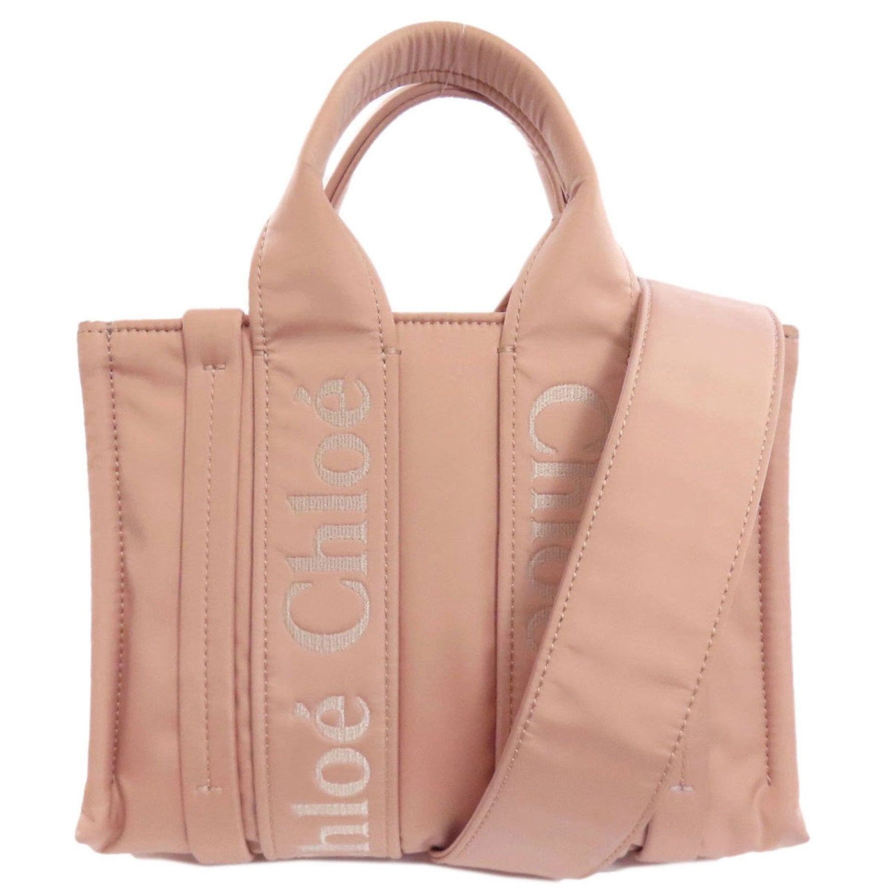 Chloé Chloe Woody Tote Handbag Nylon Material