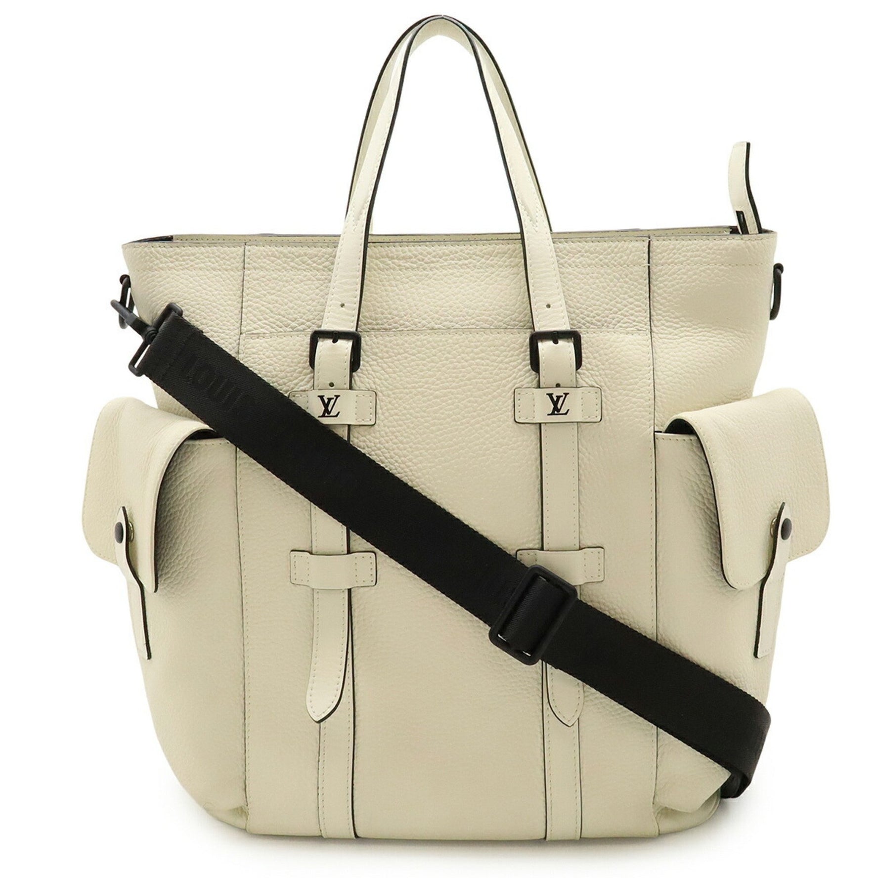 LOUIS VUITTON Christopher Tote Shoulder Bag in Taurillon Leather (Bron White) M58477