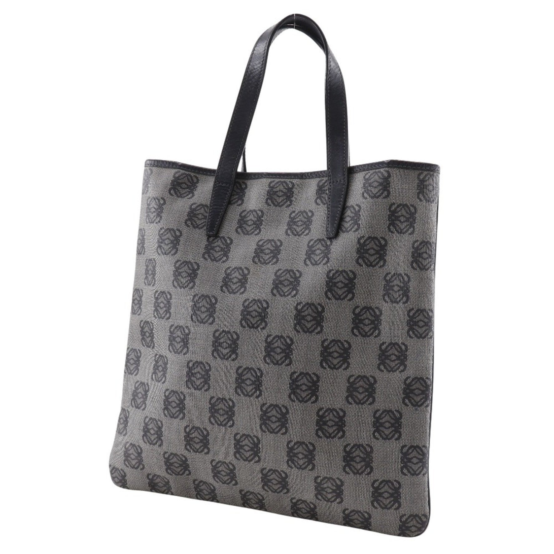 LOEWE Anagram Handbag Tote Bag PVC and Leather Gray/Black Type Unisex