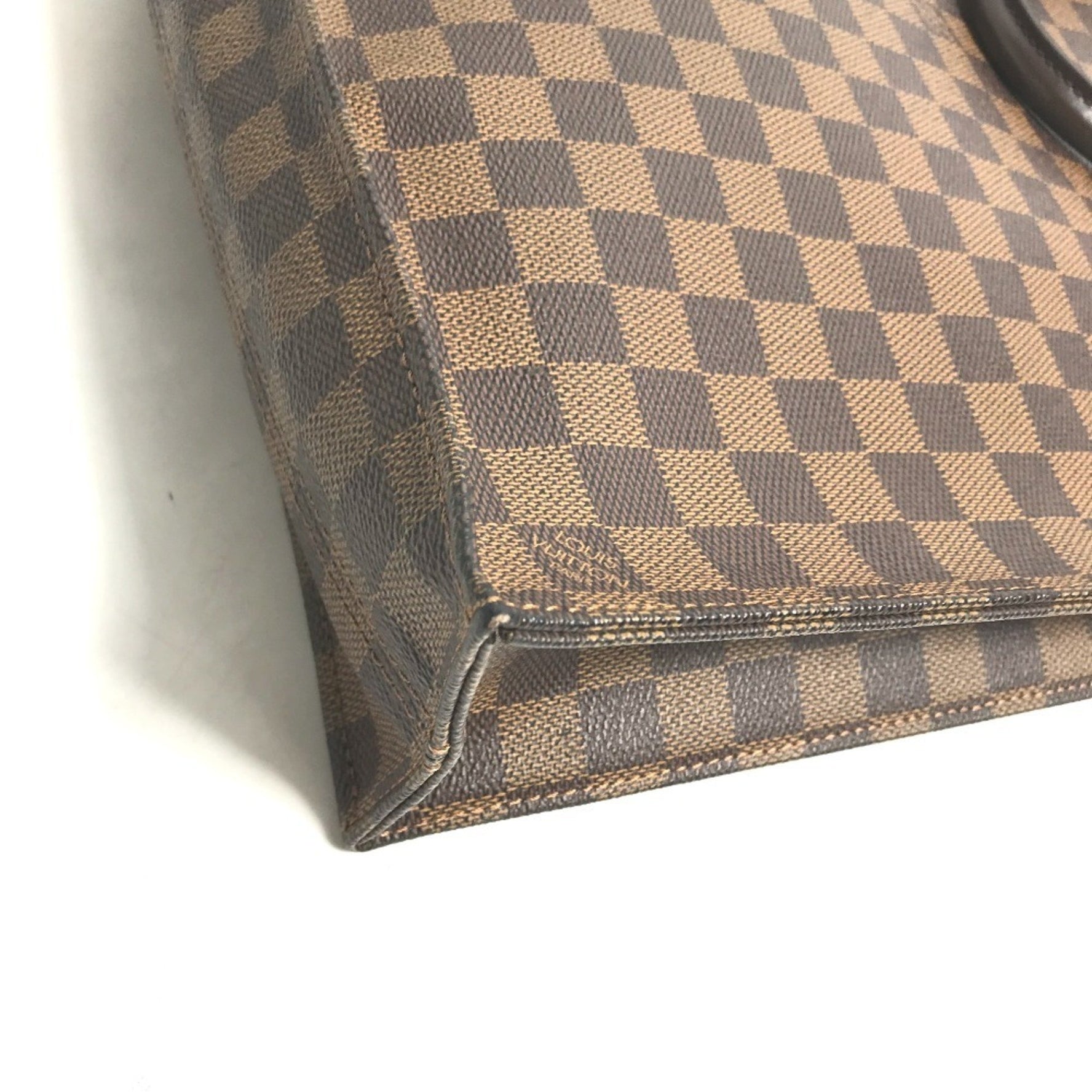 LOUIS VUITTON N51140 Damier Sac Plat Handbag, Vertical Tote Bag, Canvas, Women's, Ebene, Brown