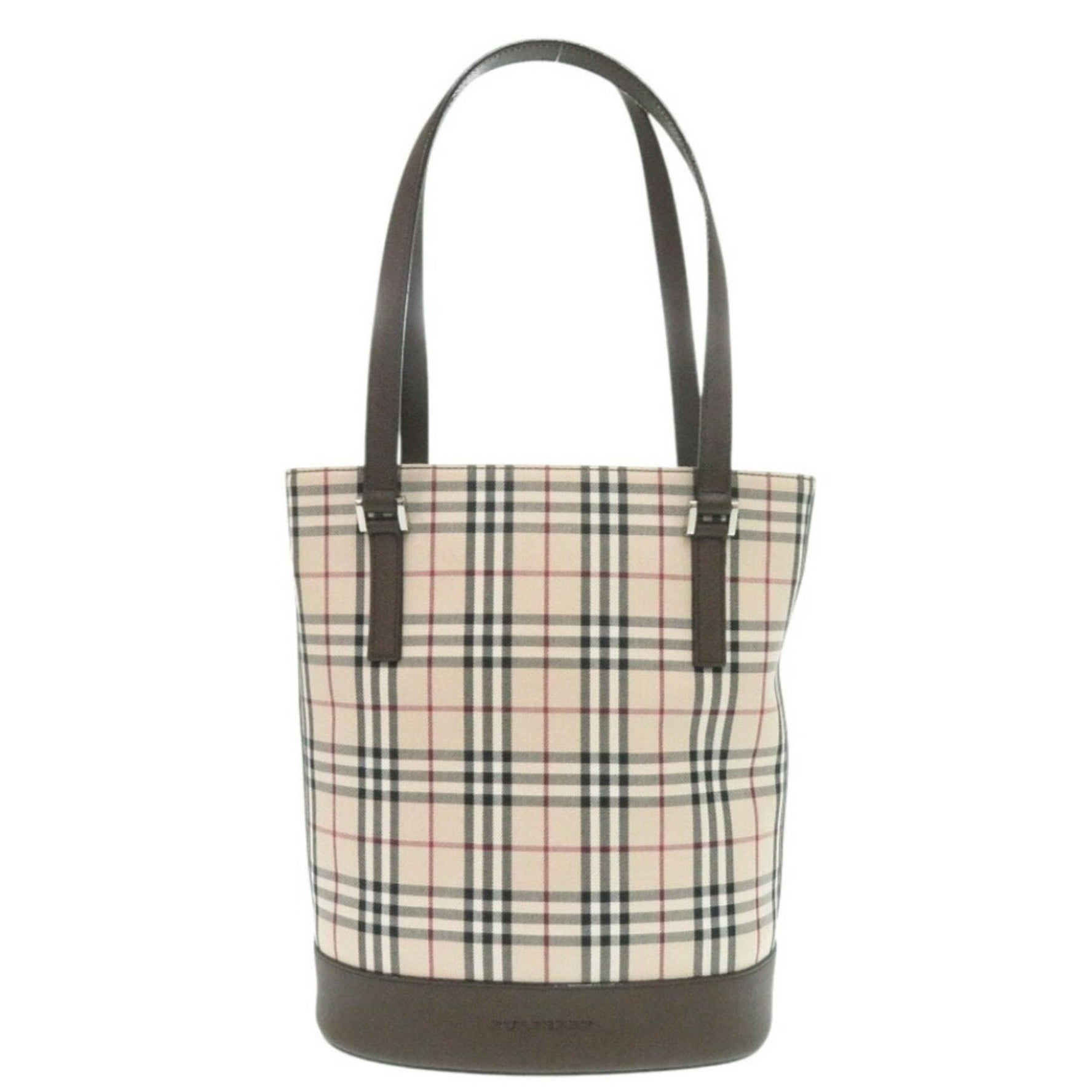 Like new Burberry Nova Check Cotton Beige Brown Tote Bag Handbag 1279BURBERRY