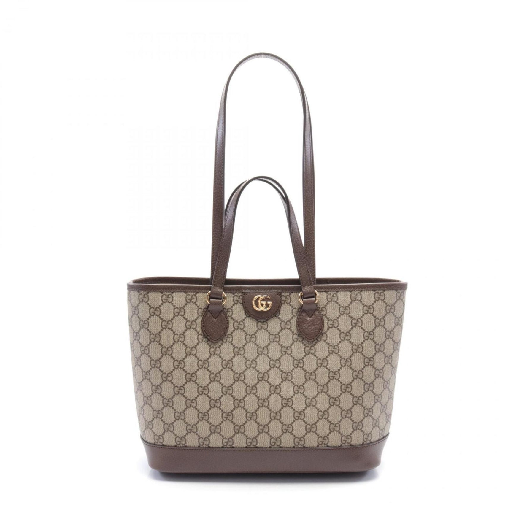 GUCCI Ophidia Small GG Supreme Tote Bag, Coated Canvas, Leather, Women's, Beige, Brown, 765043K9GSG8358