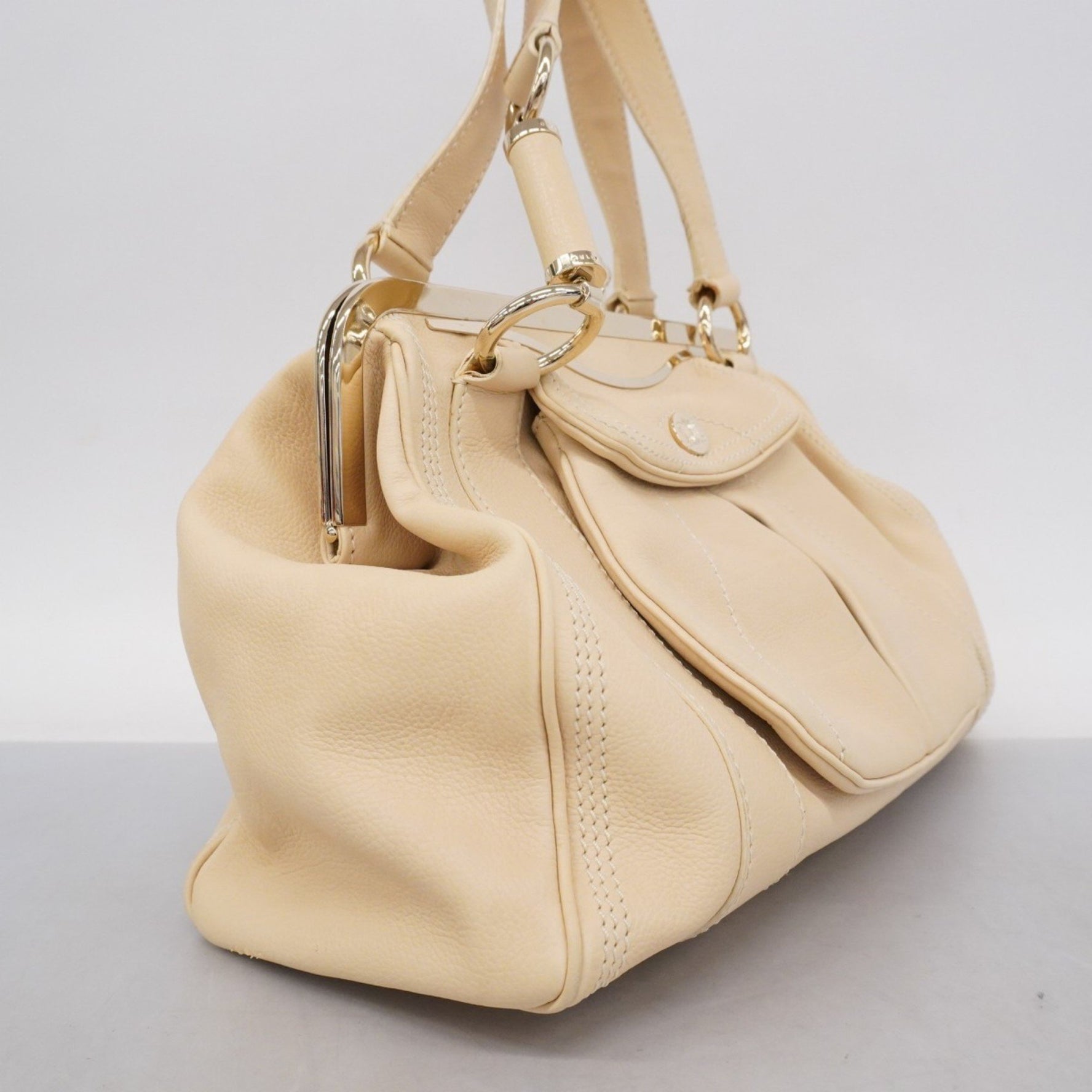 Celine handbag in cream yellow Macadam leather