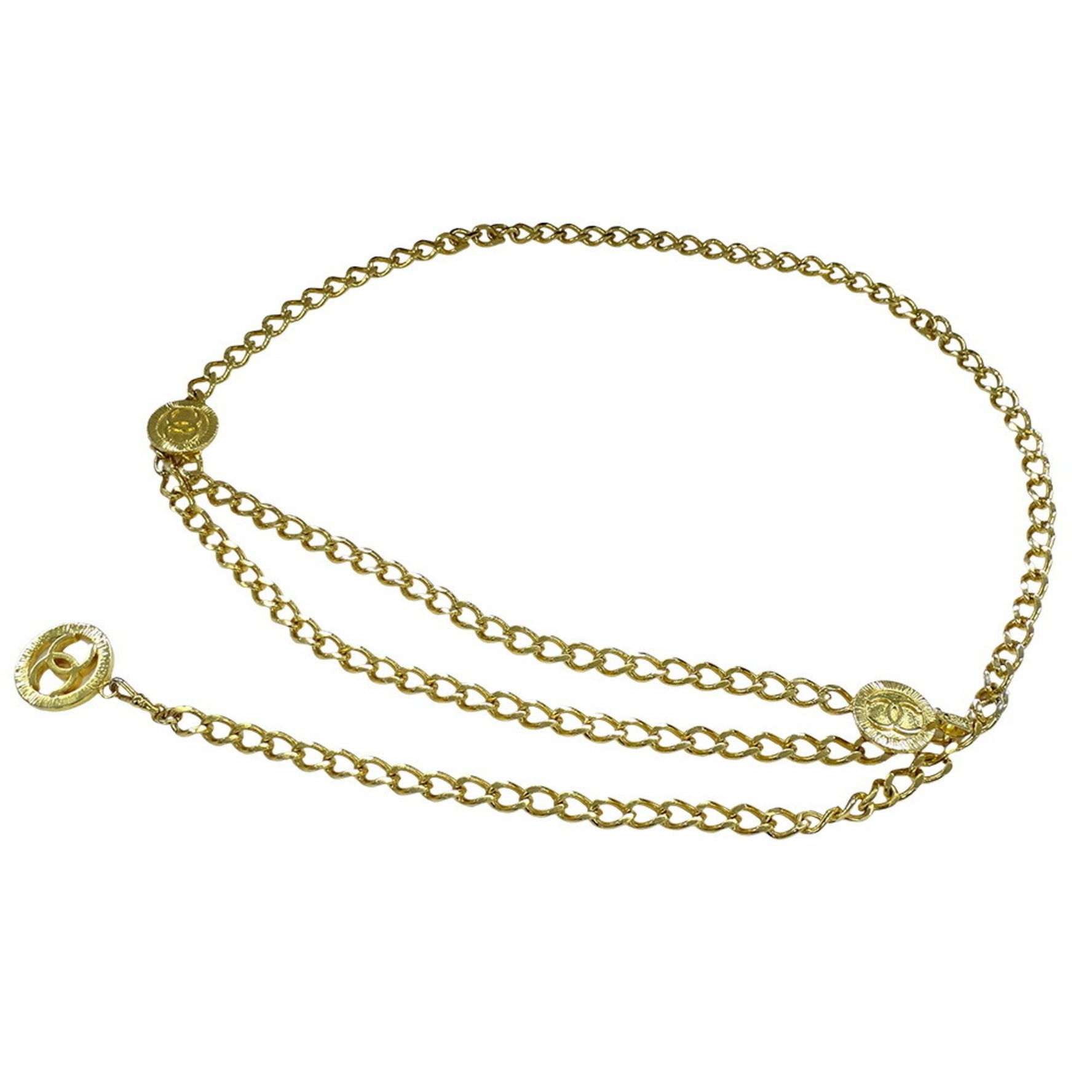 CHANEL Women's Chain Belt GP Gold Coco Mark