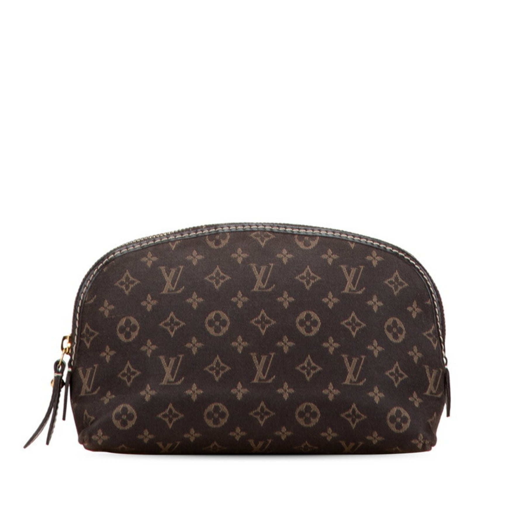 Louis Vuitton Monogram Idylle Pochette Cosmetic Pouch Brown Fuzan Canvas and Leather LOUIS VUITTON
