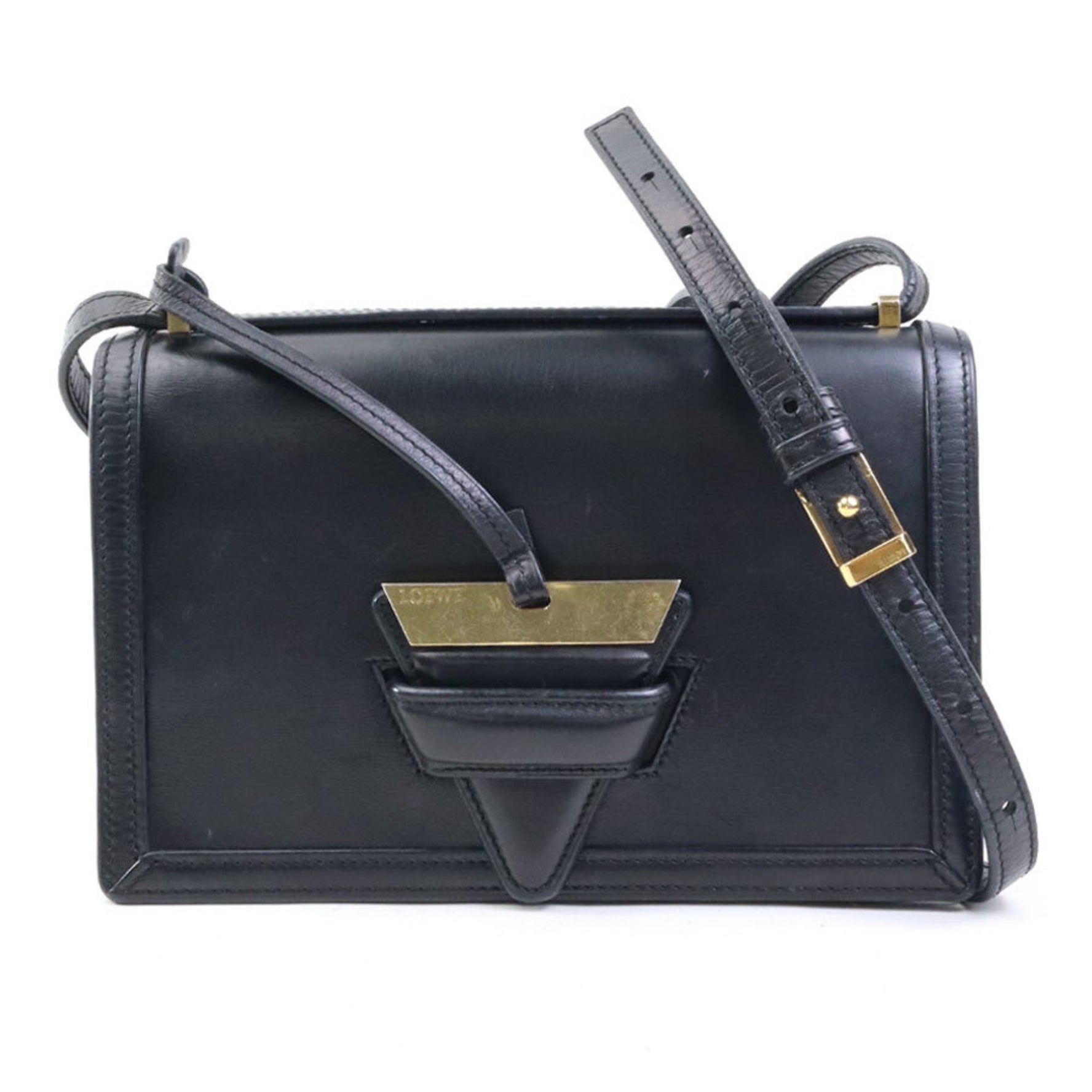 LOEWE shoulder bag Barcelona leather gold ladies
