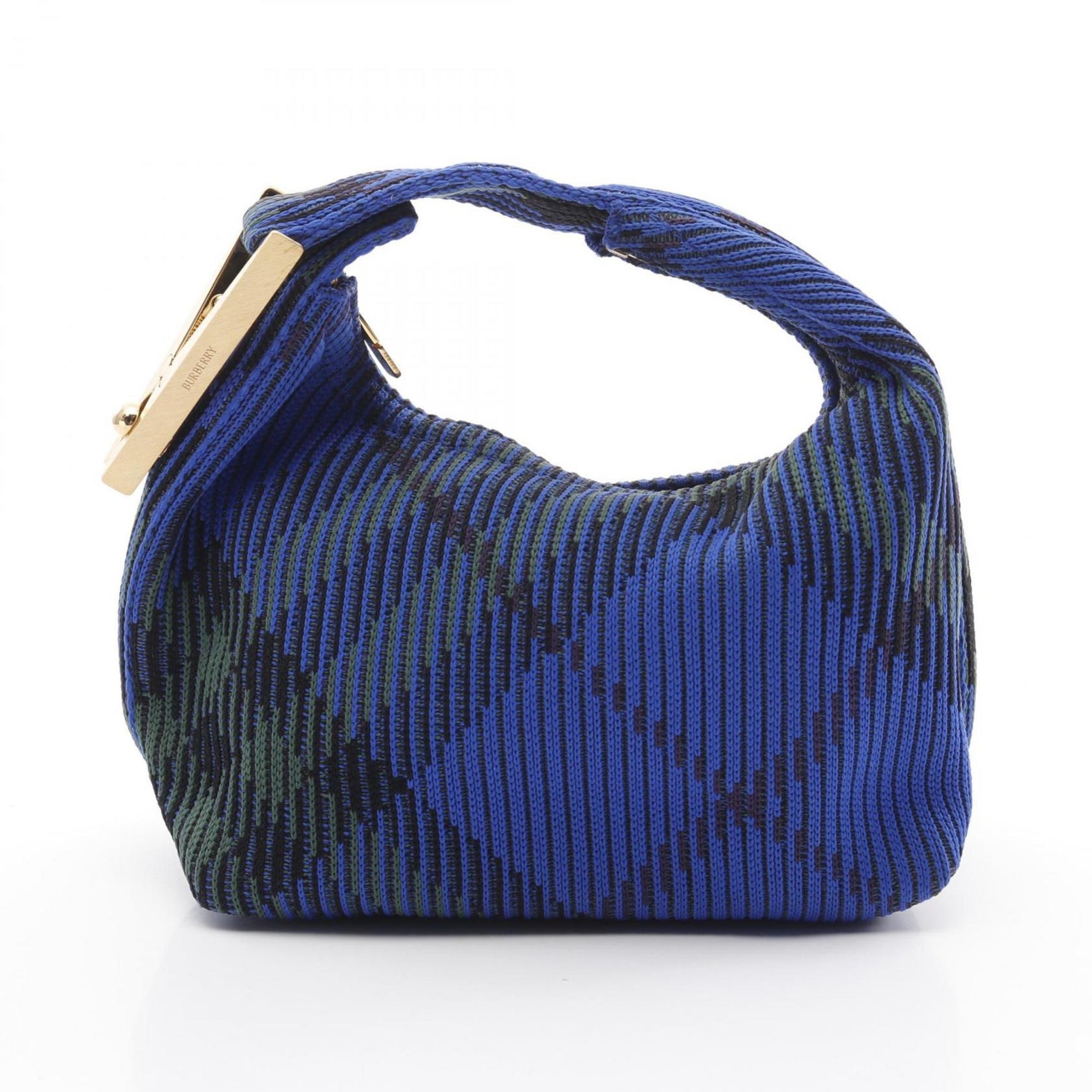 Burberry Mini Peg Duffle Bag, Knit Fabric, Blue/Green
