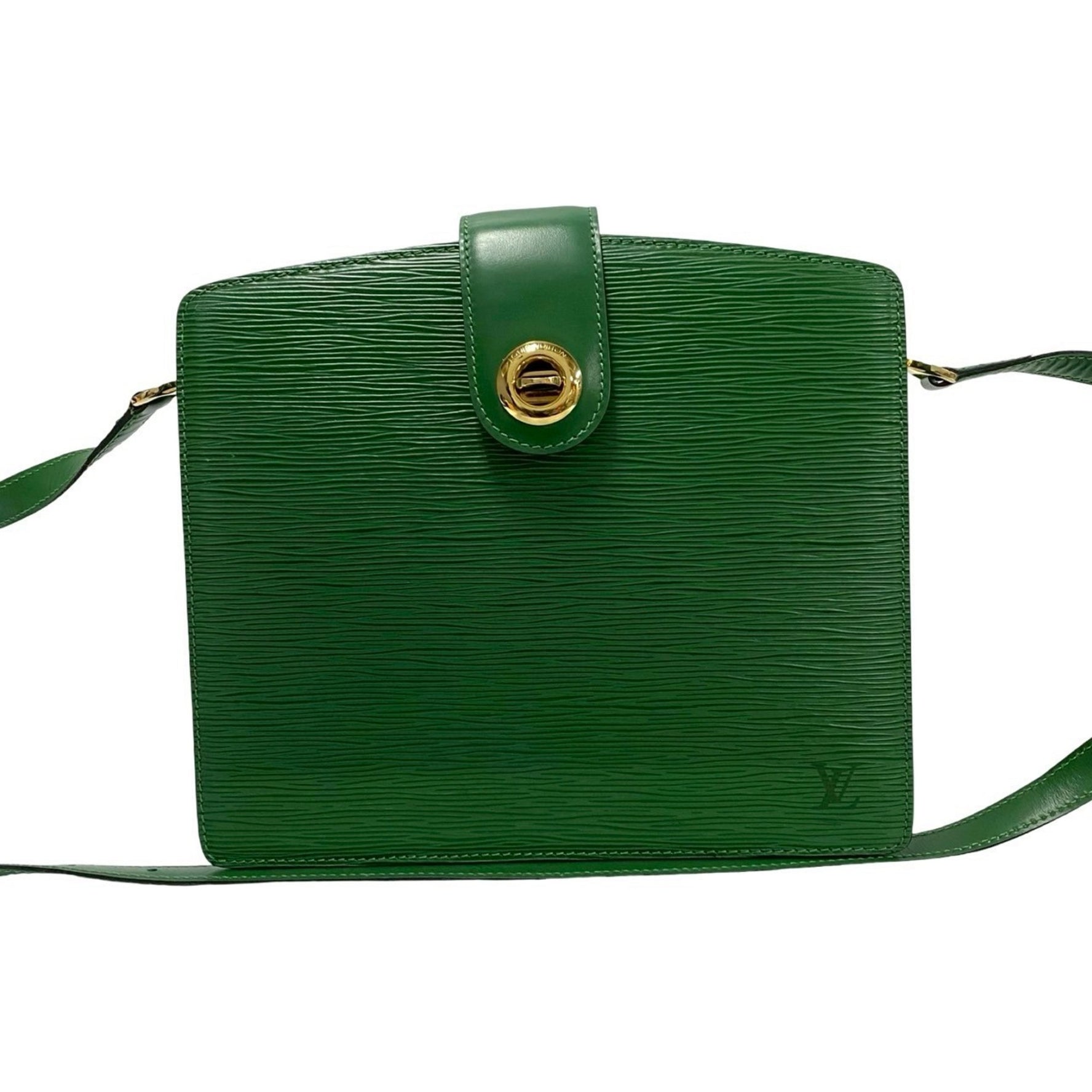 Louis Vuitton Vintage Capuchin Epi Leather Turnlock Shoulder Bag in Borneo Green