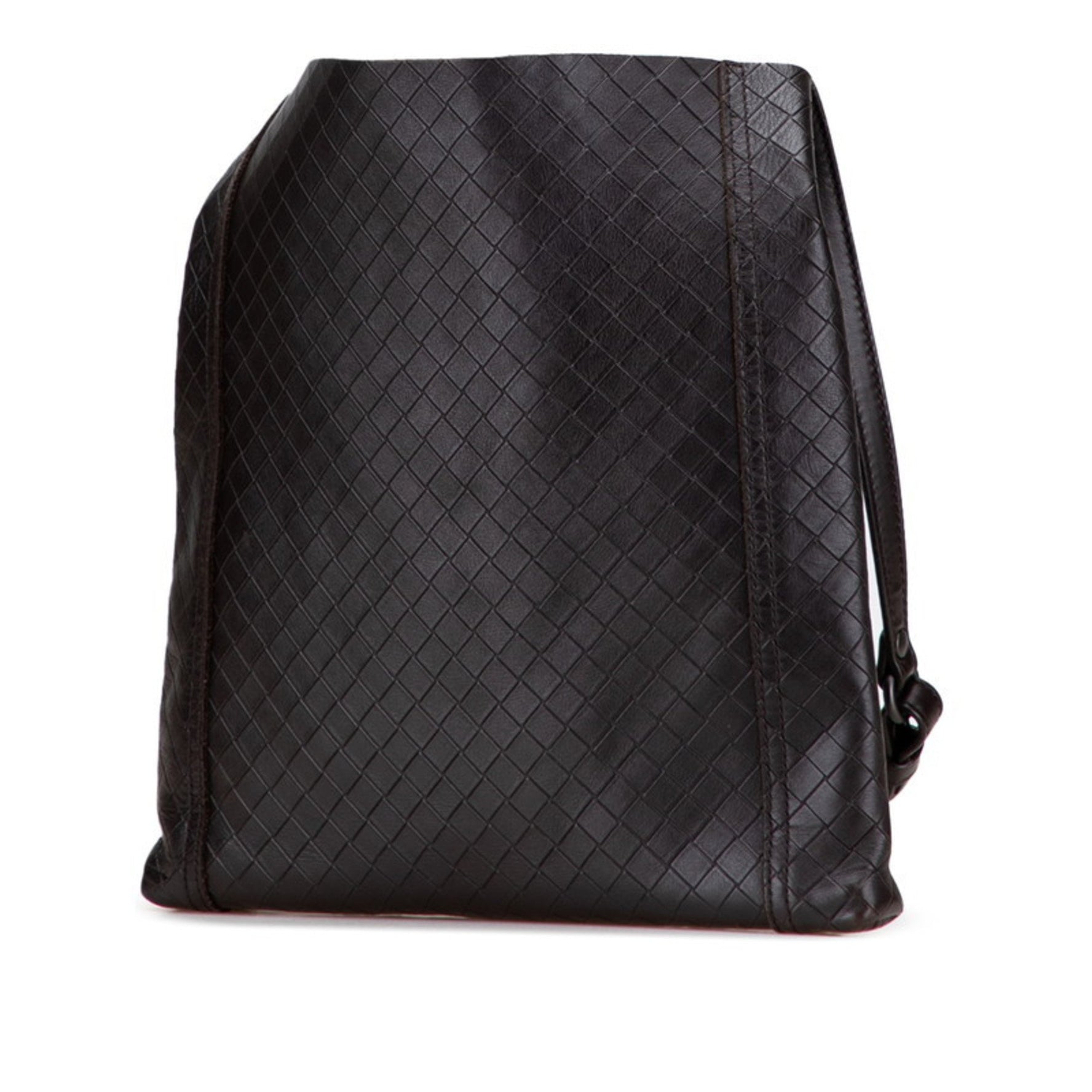Bottega Veneta Intrecciato Crossbody Shoulder Bag in Dark Brown Leather
