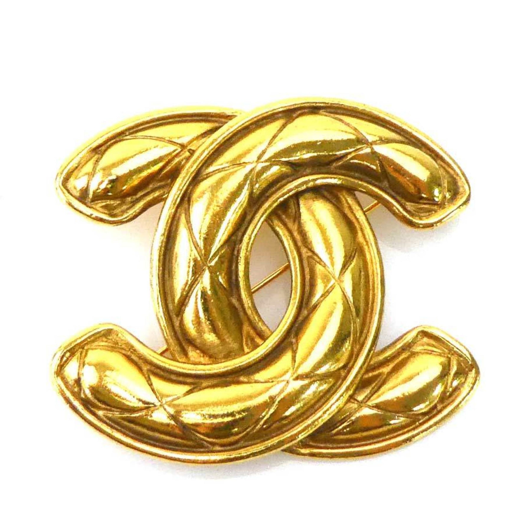 CHANEL Brooch Coco Mark Metal Gold Women's