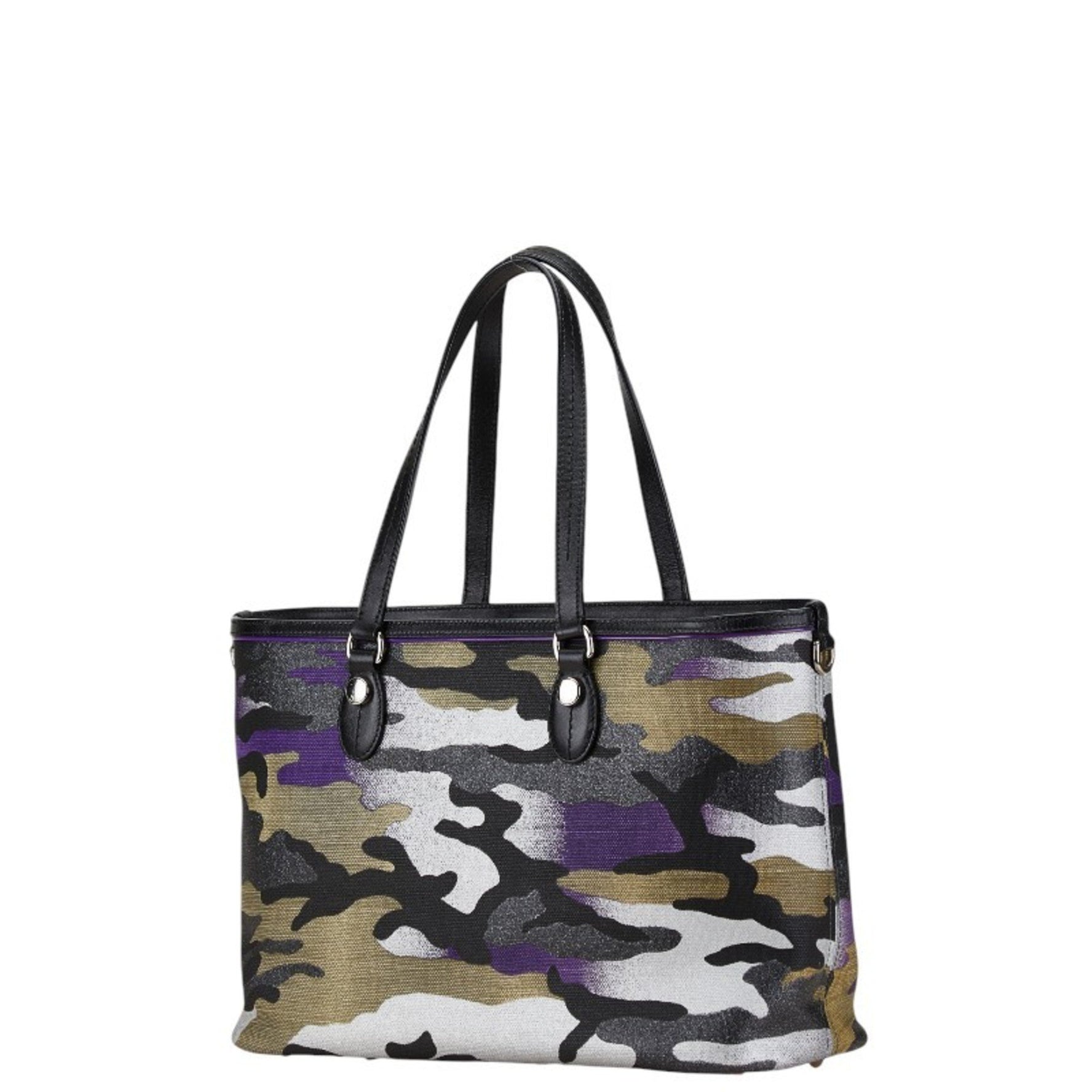 Christian Dior Dior Anselm Lyle Camouflage Tote Bag in Black, Purple, and Multicolor Canvas Leather.