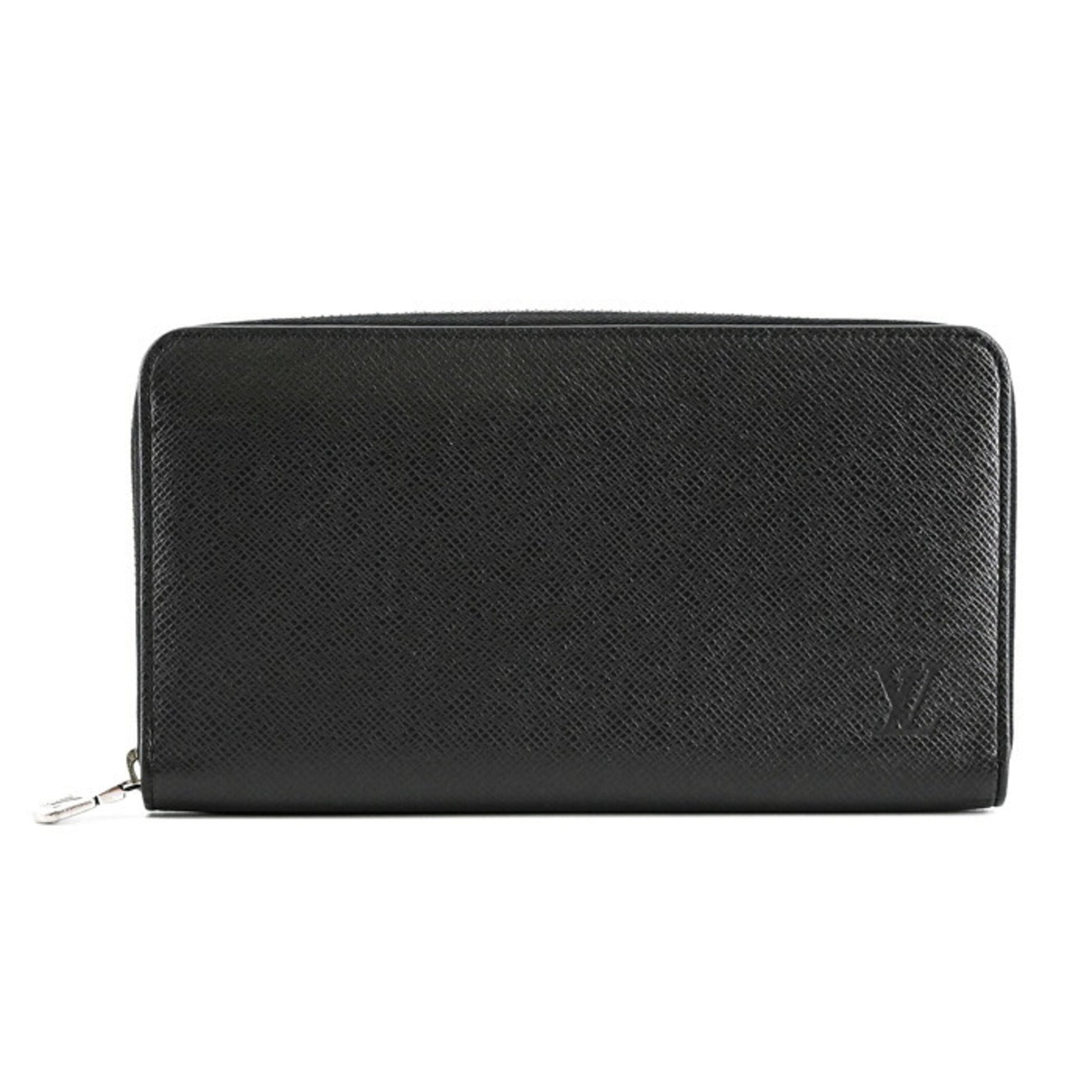LOUIS VUITTON Zippy Organizer NM M30056 Round Long Wallet, Black