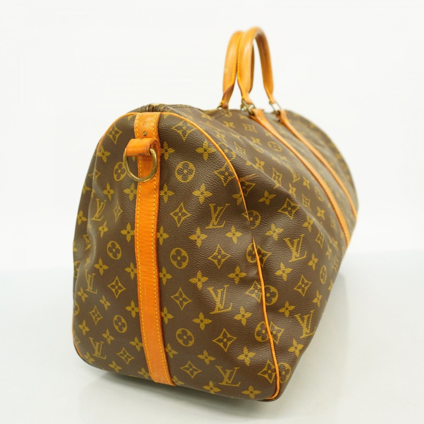 Louis Vuitton Monogram Keepall Bandouliere 55 Boston Bag M41414 Brown Men's and Women's
