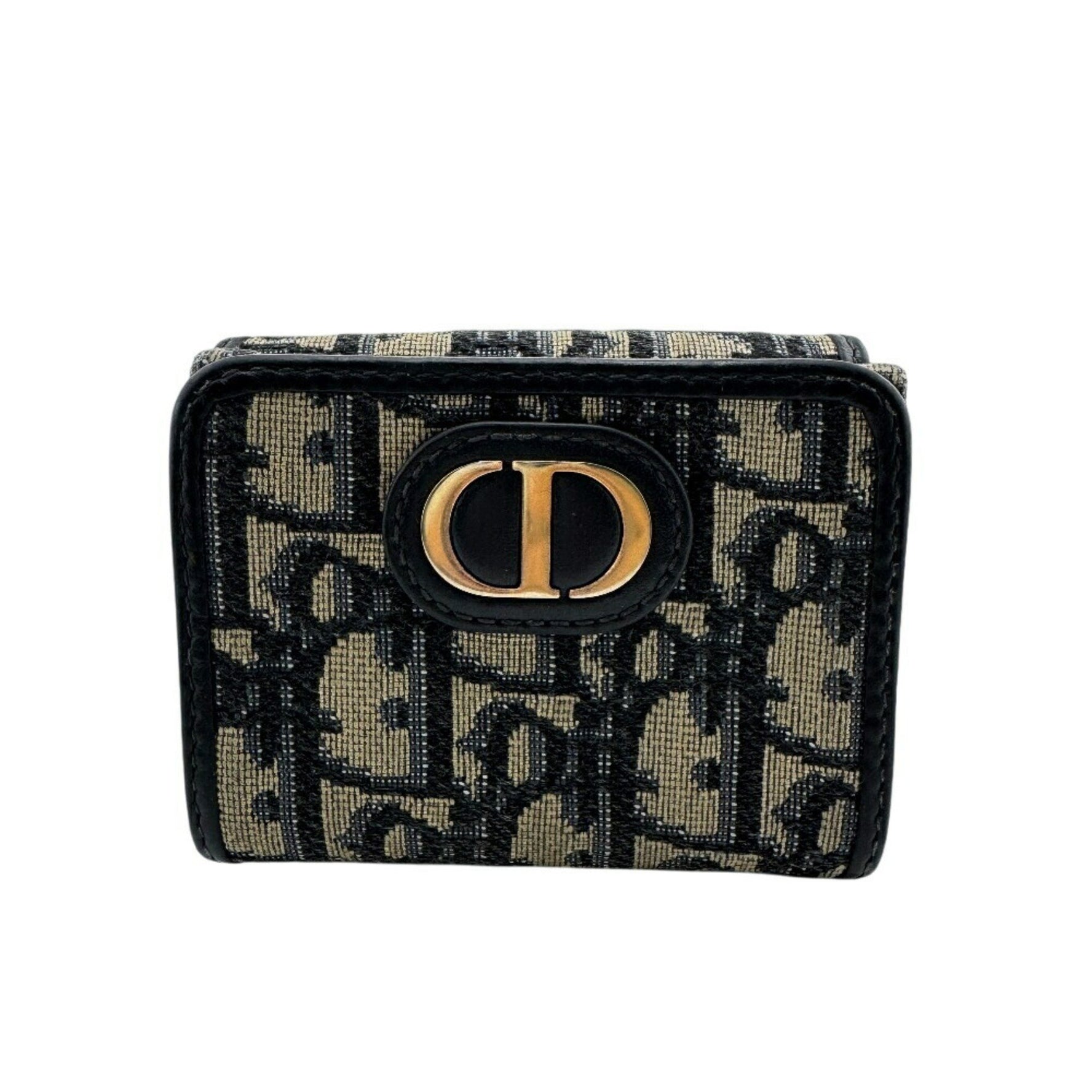 Christian Dior Plate Trotter Trifold Wallet Navy