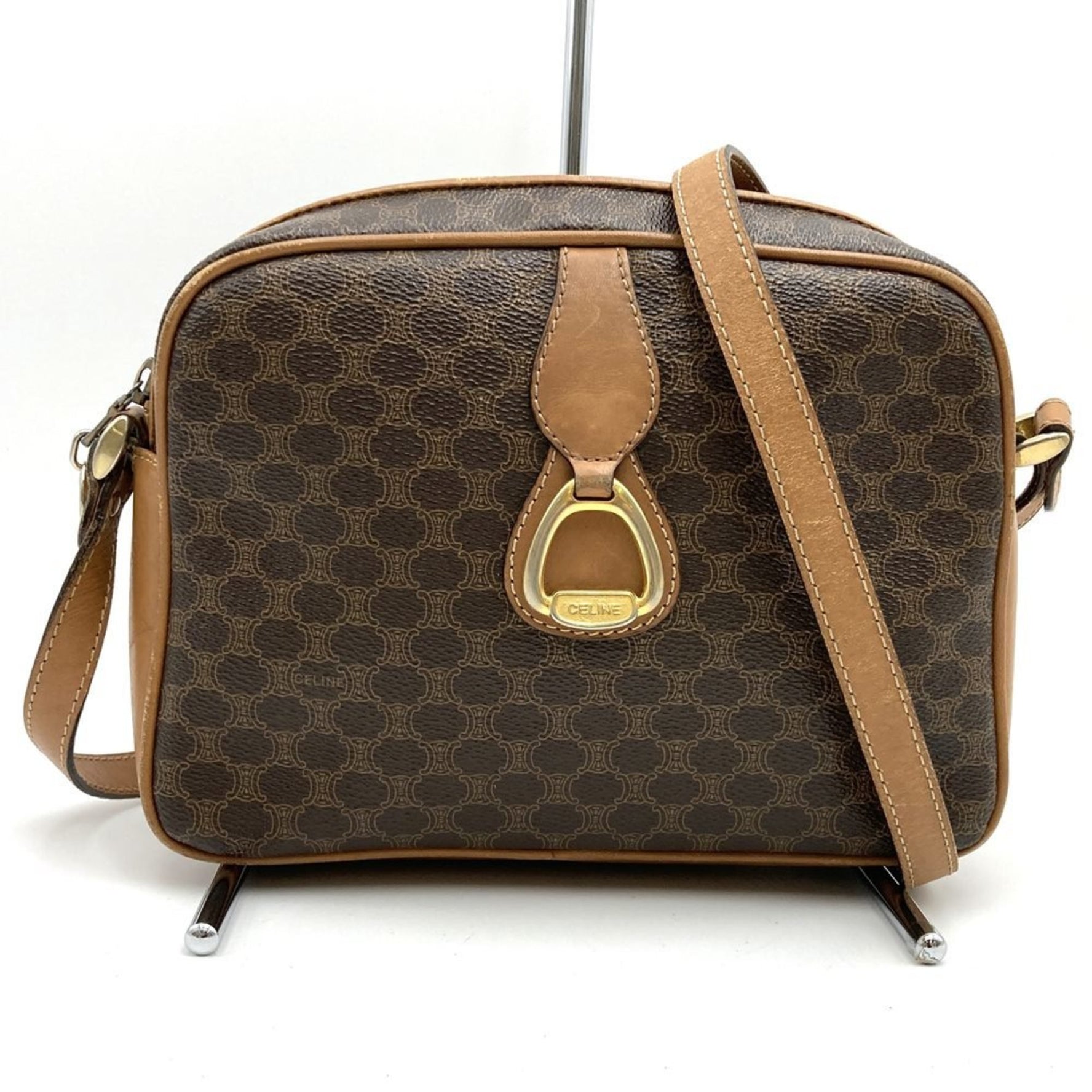 CELINE Macadam Shoulder Bag / Leather