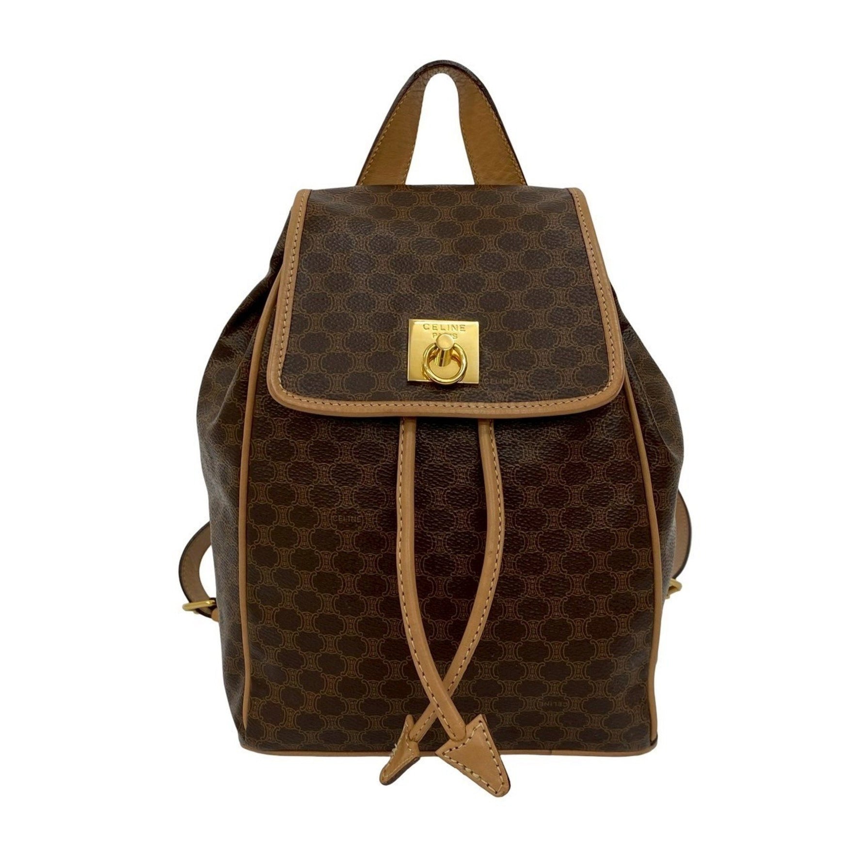 CELINE Macadam pattern logo ring hardware genuine leather backpack -6027
