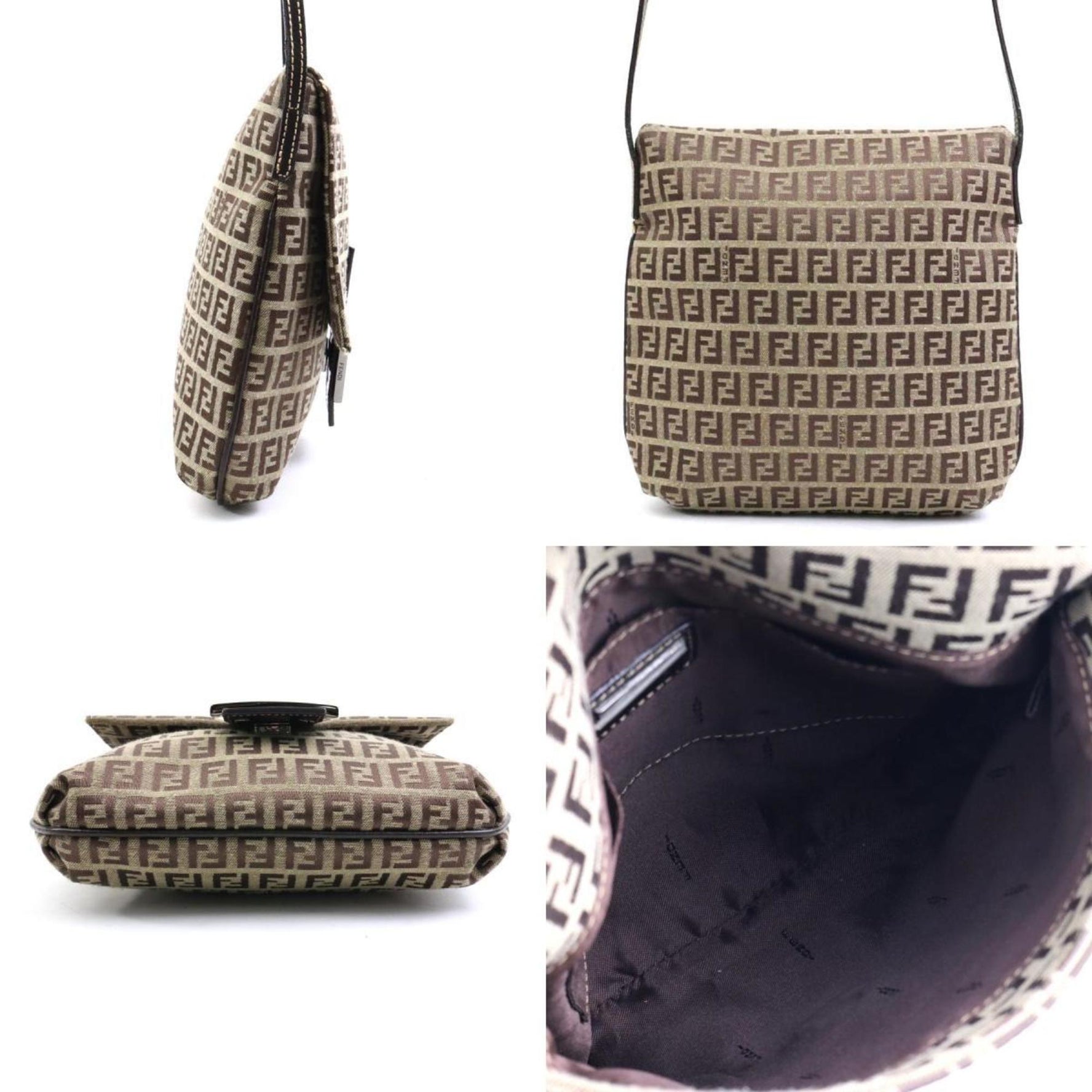 FENDI Shoulder Bag Zucchino Canvas
