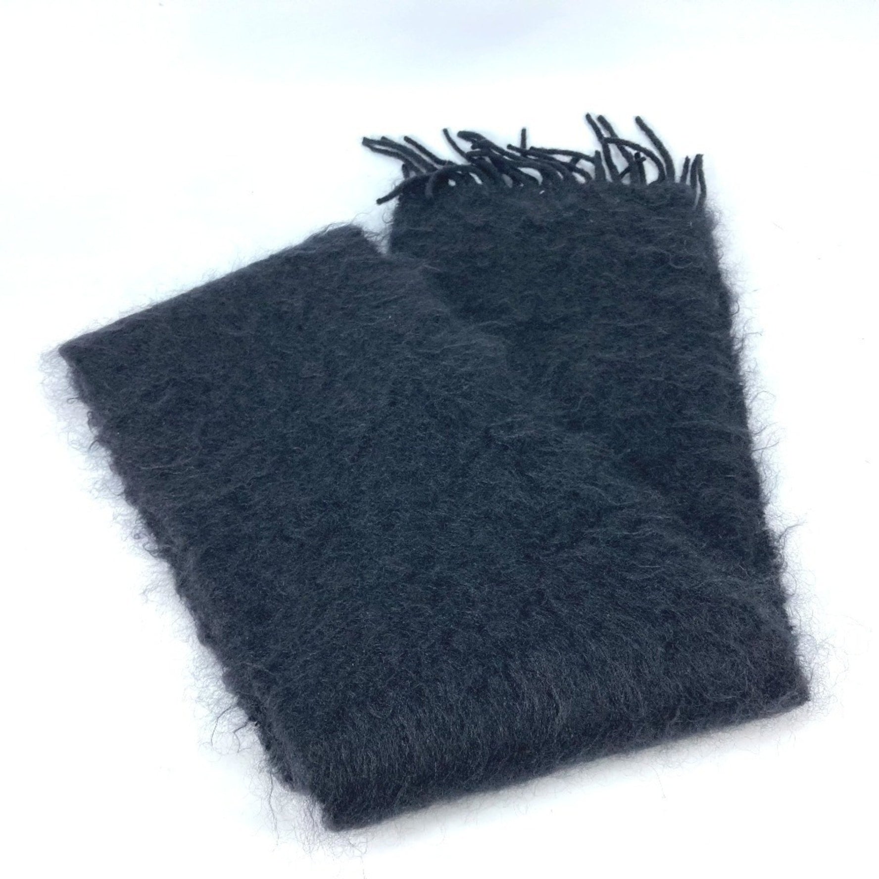 LOEWE Beaded Embroidered Logo Fringe Scarf, Mohair/Wool