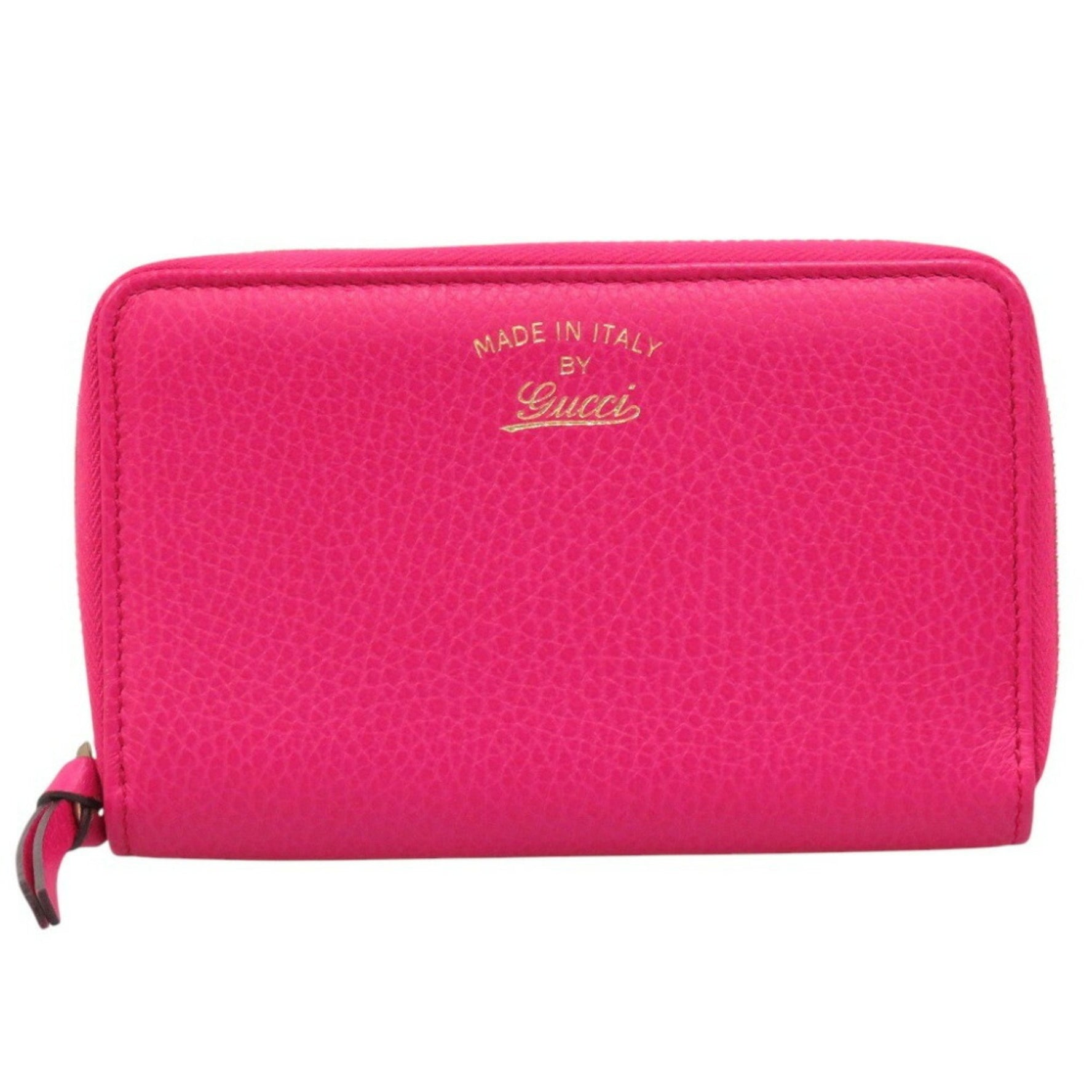 Gucci Swing Leather Fuchsia Pink Long Wallet 0990GUCCI