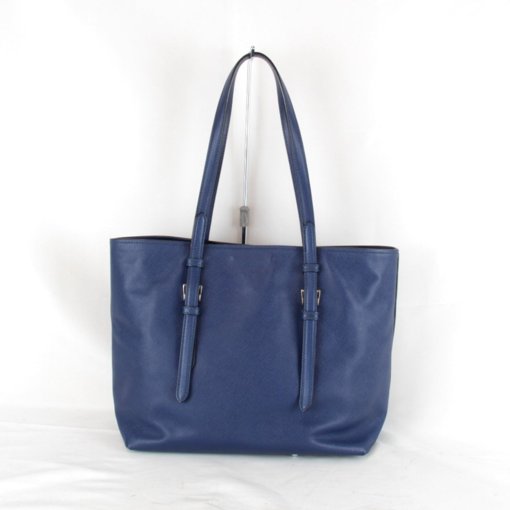 PRADA Saffiano Triangle Shoulder Tote Bag in Leather