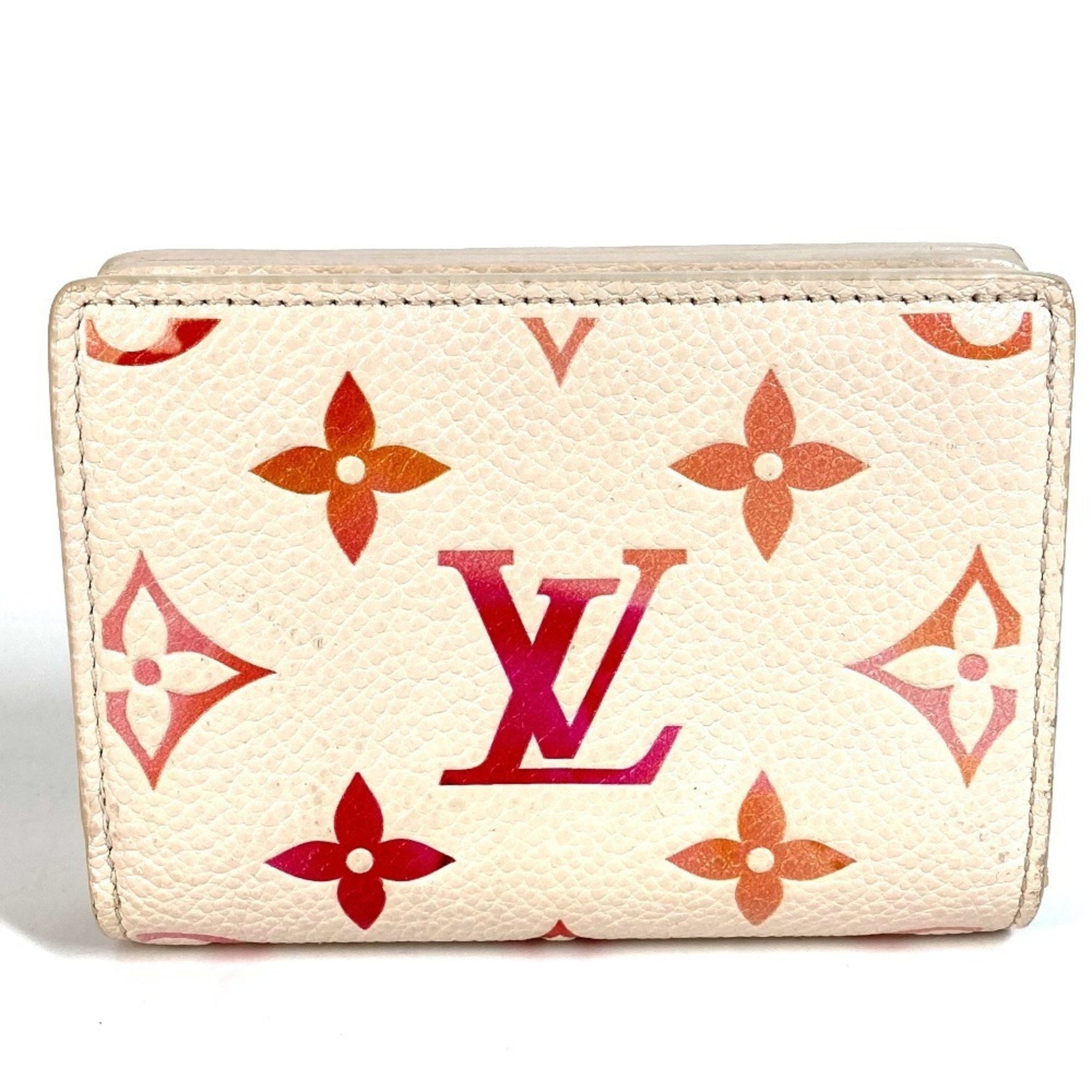 LOUIS VUITTON Monogram Empreinte Portefeuille Claire Compact Wallet, Bi-fold Leather, Sunrise Aquarelle