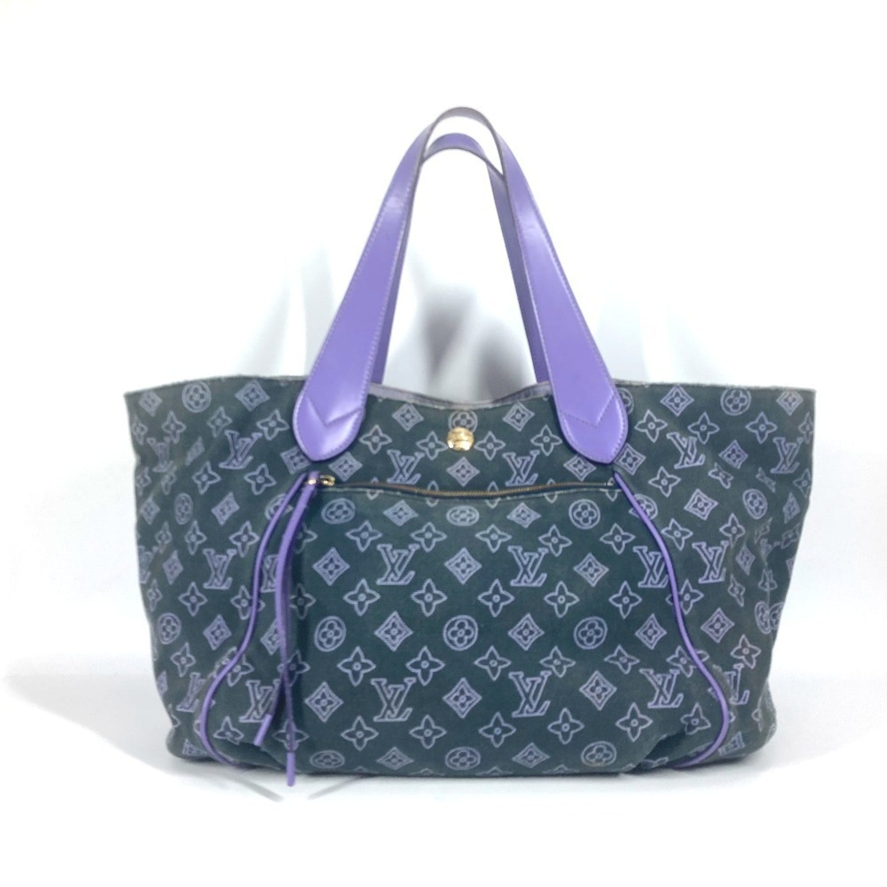 Louis Vuitton Monogram Beach Line Cabas Ipanema GM Shoulder Tote Bag with Pouch Leather Canvas