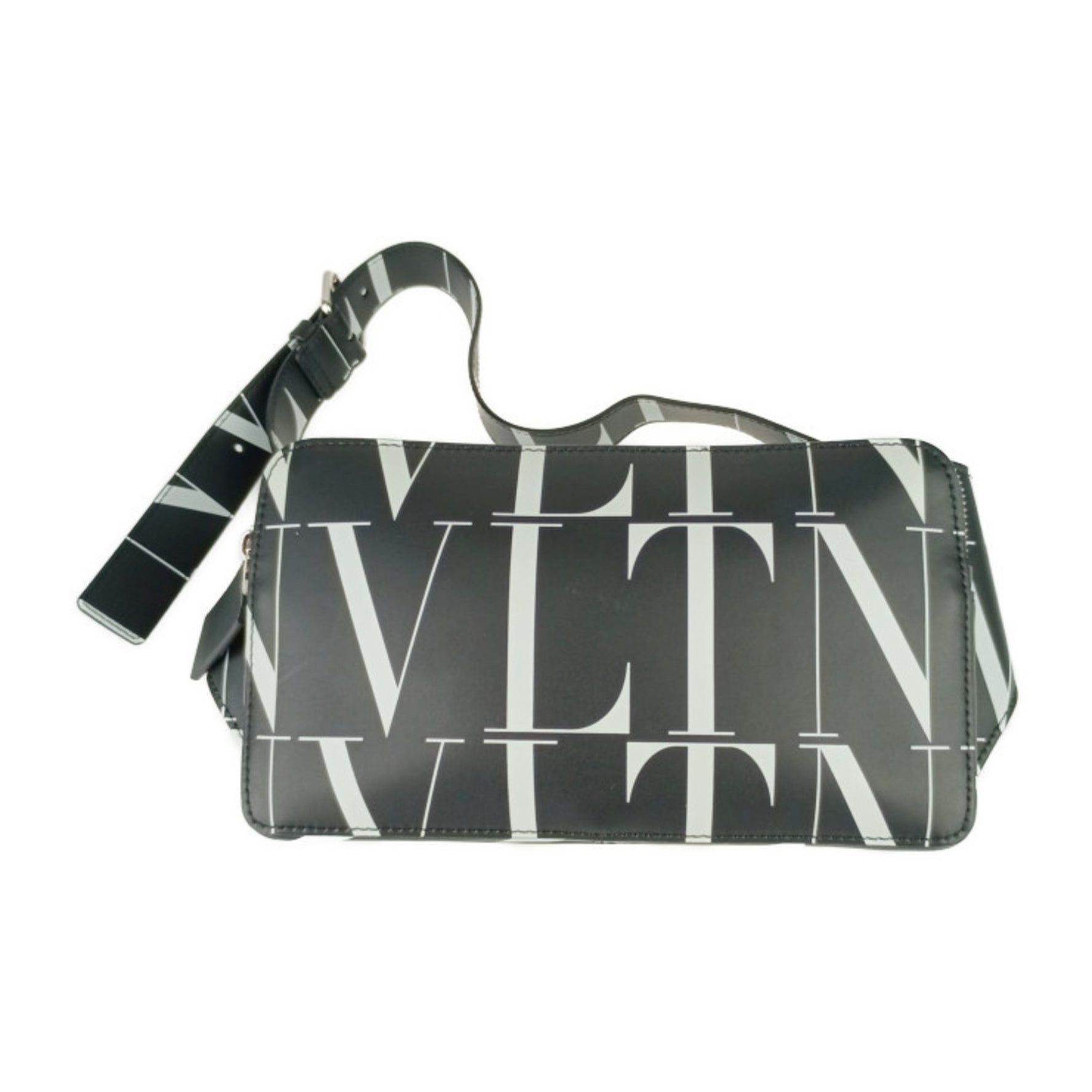 Valentino Garavani Waist Bag VLTN Body GTC Black White Leather Shoulder