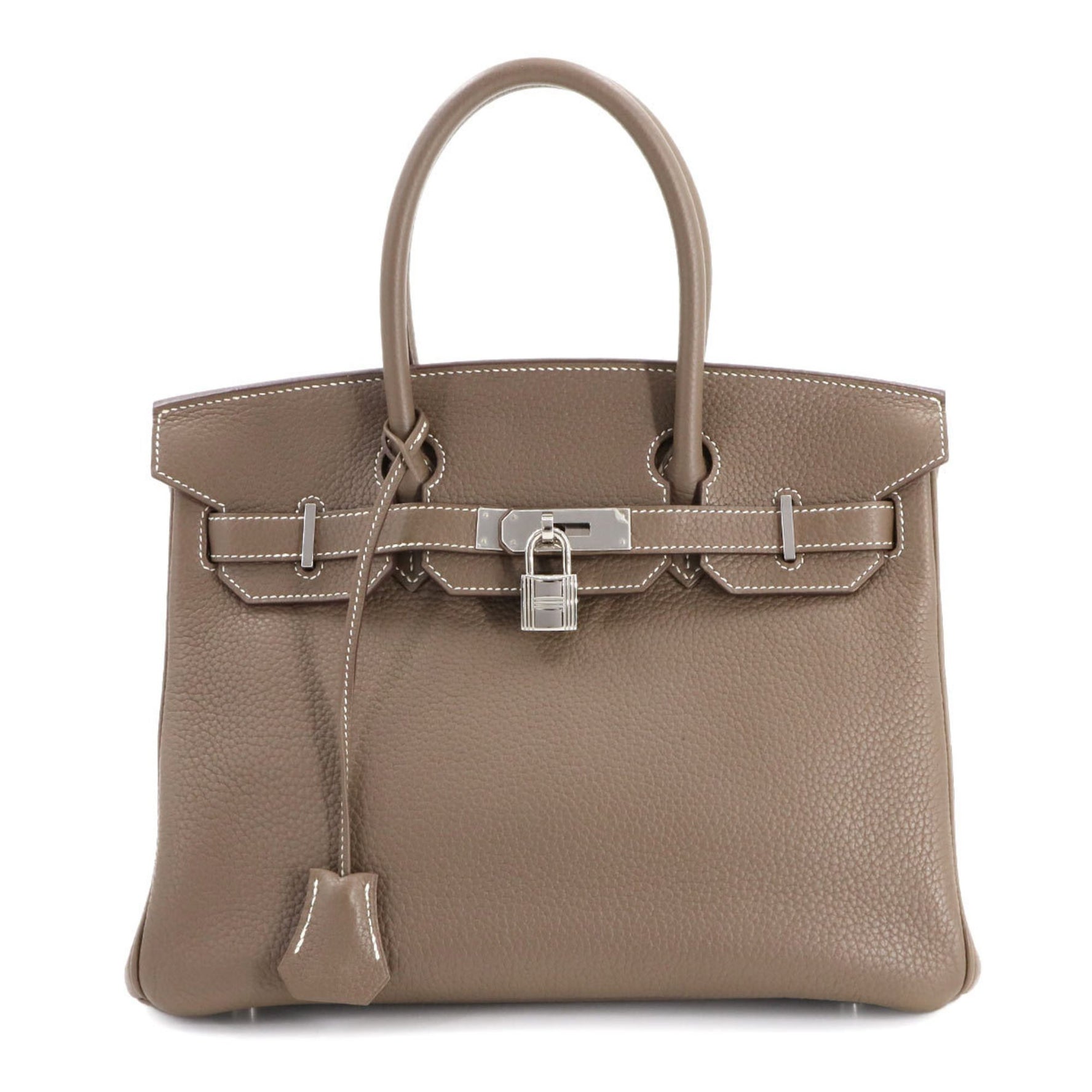 Hermes Birkin 30 Togo Etoupe Handbag □R Stamp Silver Hardware