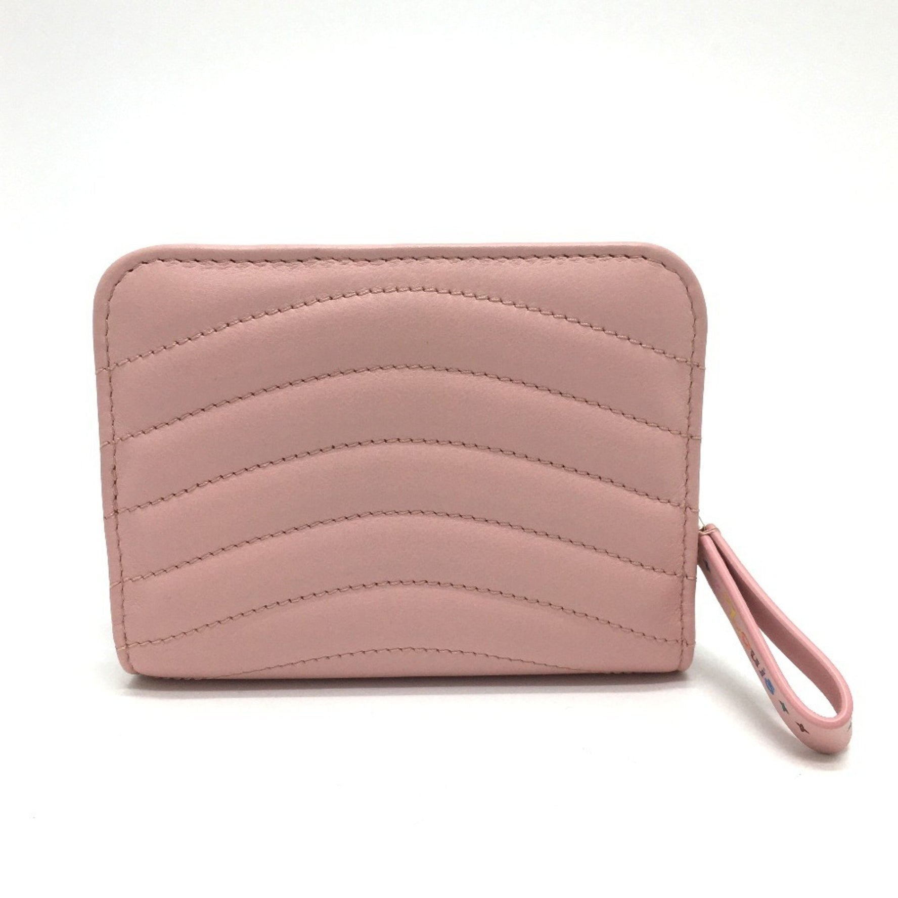 LOUIS VUITTON M63791 New Wave Gypt Compact Wallet, Bi-fold Leather, Women's, Smoothie Pink, Like New, LV Hardware