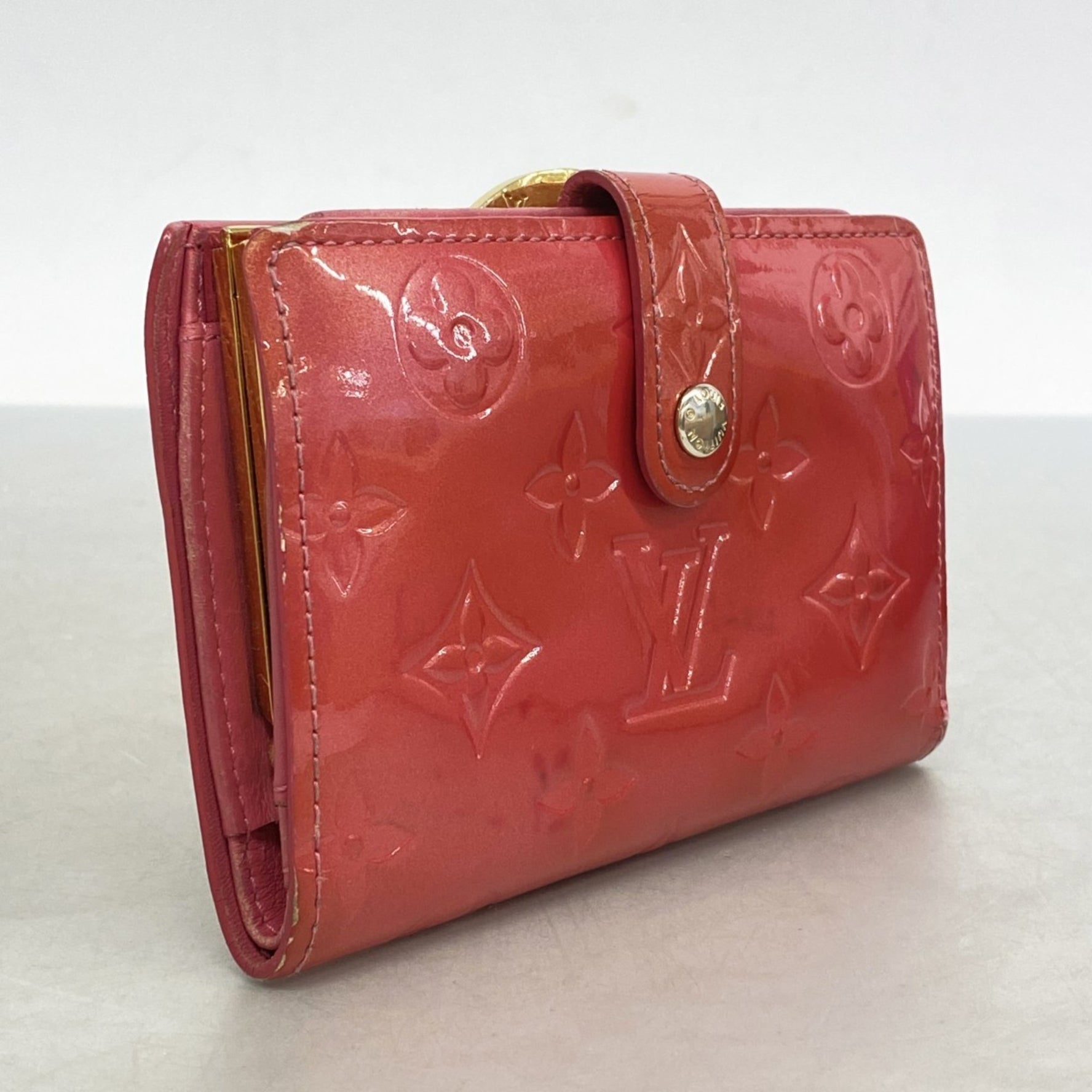 Louis Vuitton Vernis Porte Monnaie Viennois Wallet M9141F Framboise Women's
