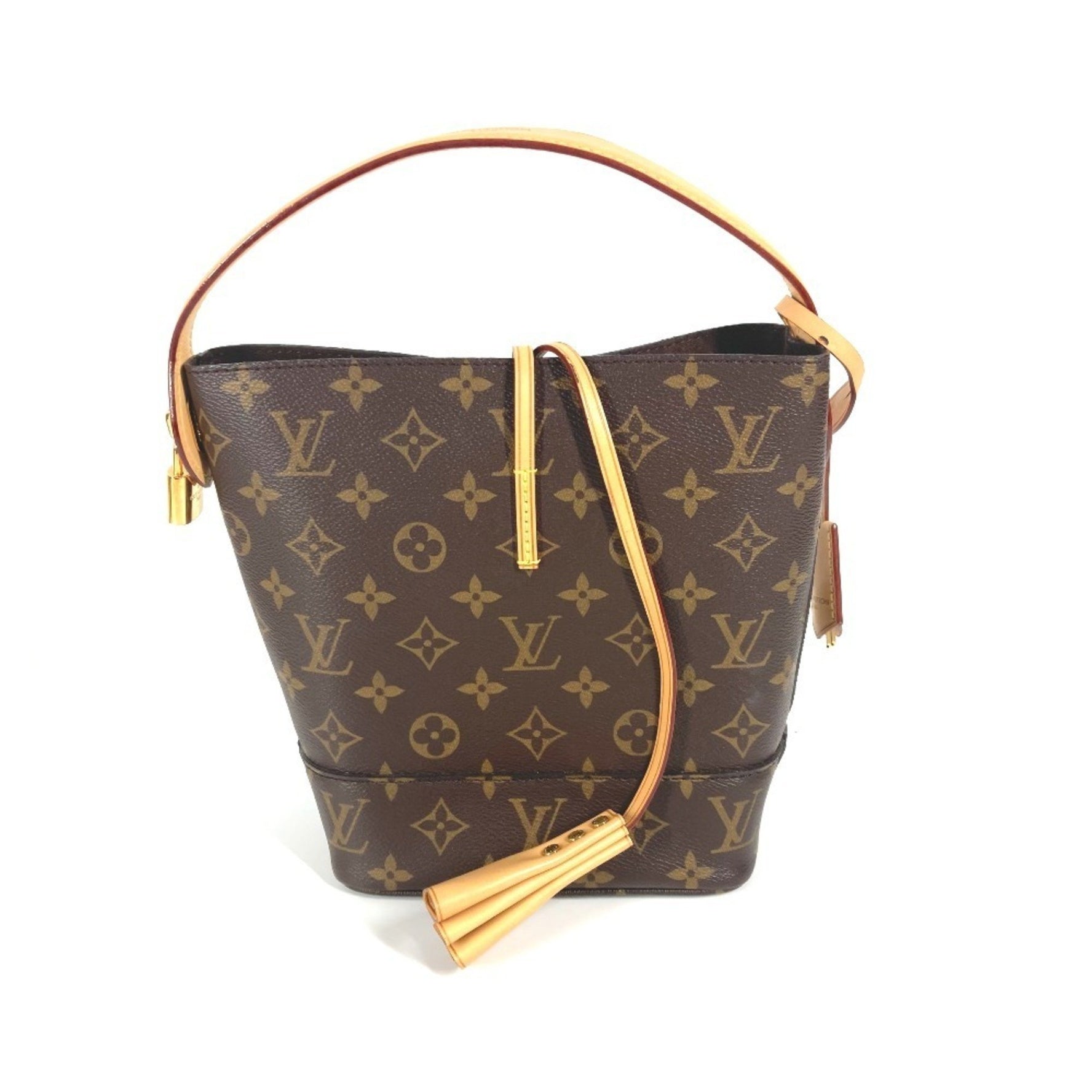 Louis Vuitton Monogram PM Idole Bag with Pouch Bucket Tassel Handbag Canvas