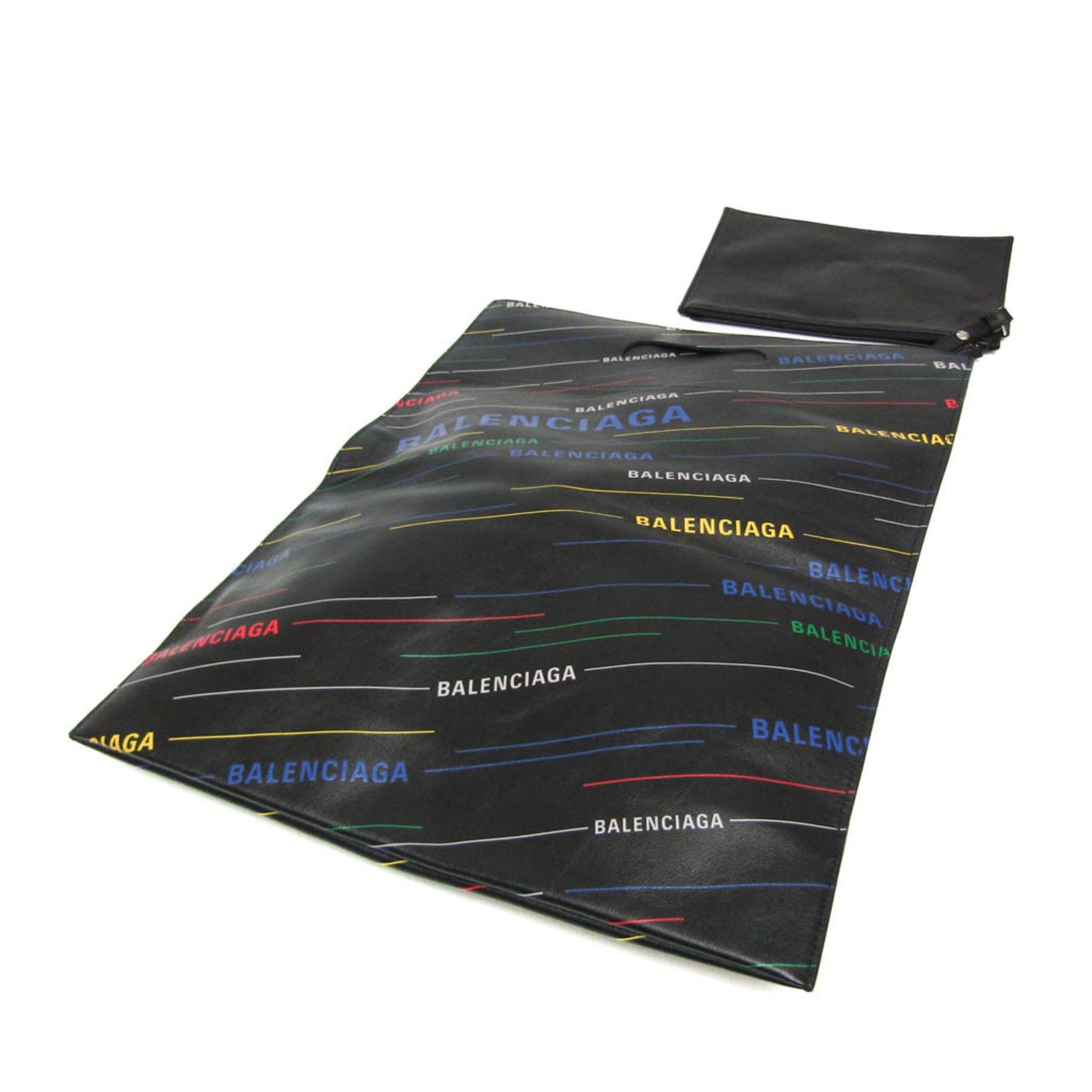 Balenciaga Plastic Bag Shopper S Men,Women Leather Clutch Bag,Handbag Black,Multi-color