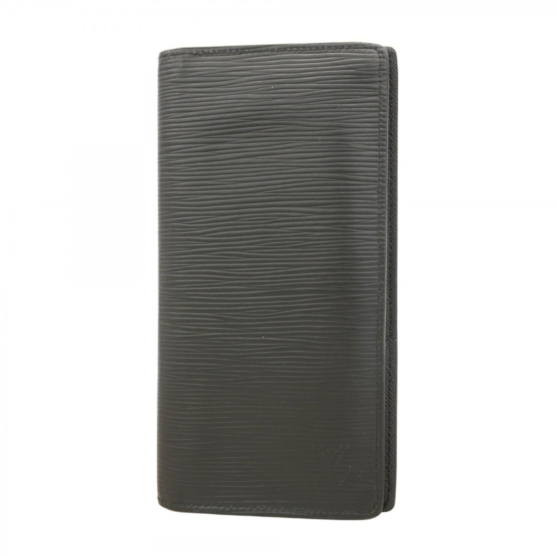 Louis Vuitton Epi Leather Long Wallet Portefeuille Brazza M66542 Noir Men's P1137984
