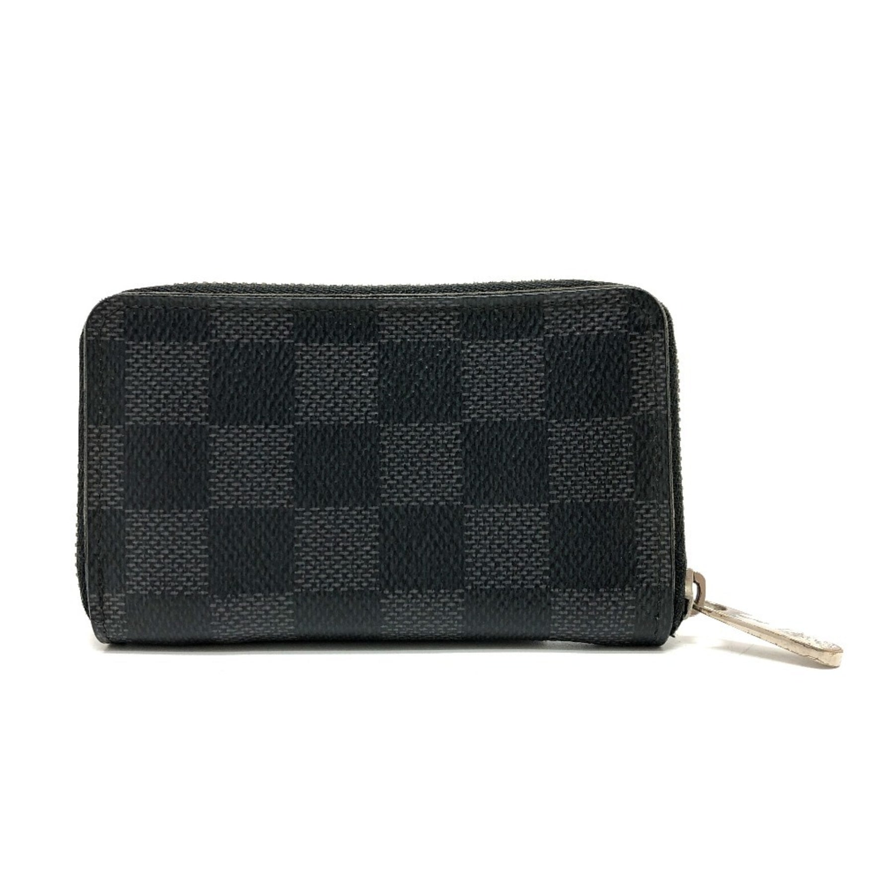 Louis Vuitton Damier Graphite Zipper Coin Purse Wallet/Coin Case Canvas Black