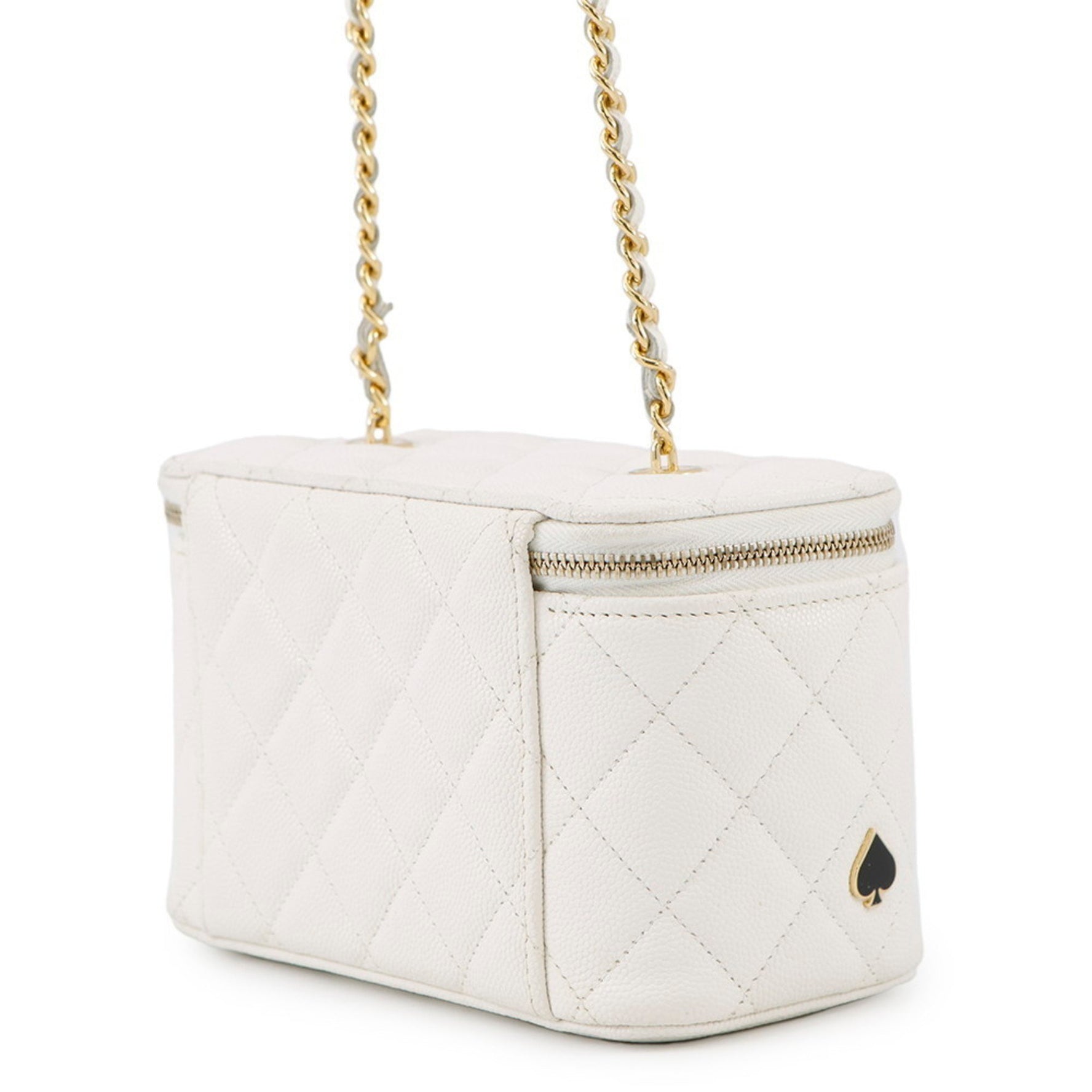 Chanel Chain Shoulder Bag Vanity Coco Mark Matelasse Playing Cards Caviar Skin White