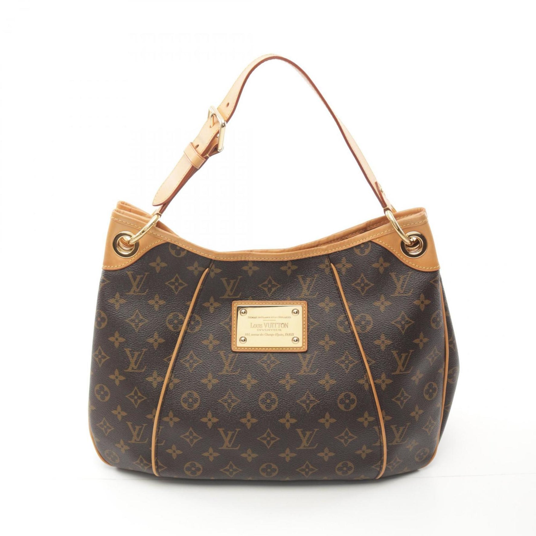 Louis Vuitton Galliera PM Shoulder Bag, Coated Canvas, Leather, Monogram, Women's, Brown, M56382